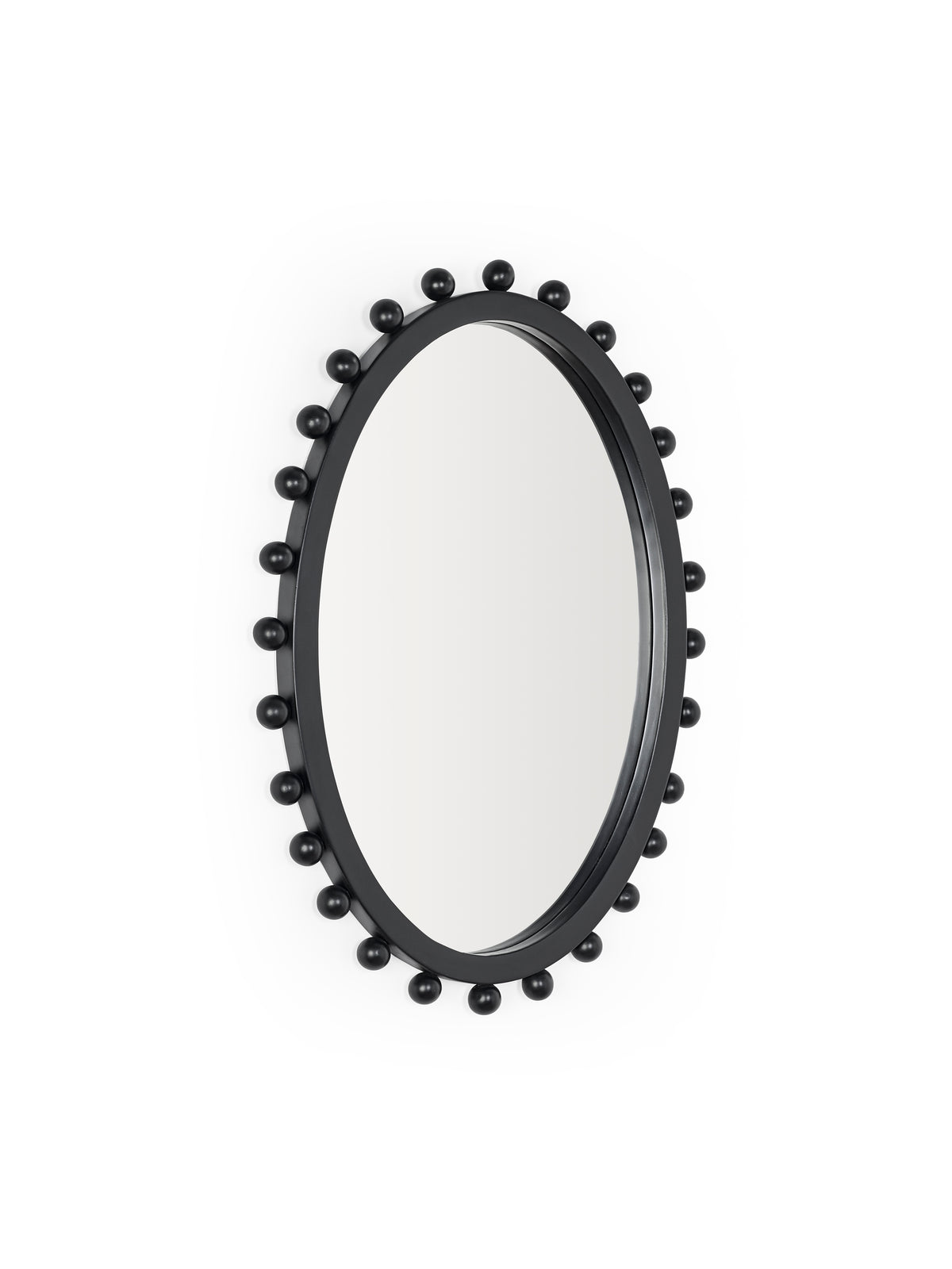 Hendrix Oval Beaded Wall Mirror – Black