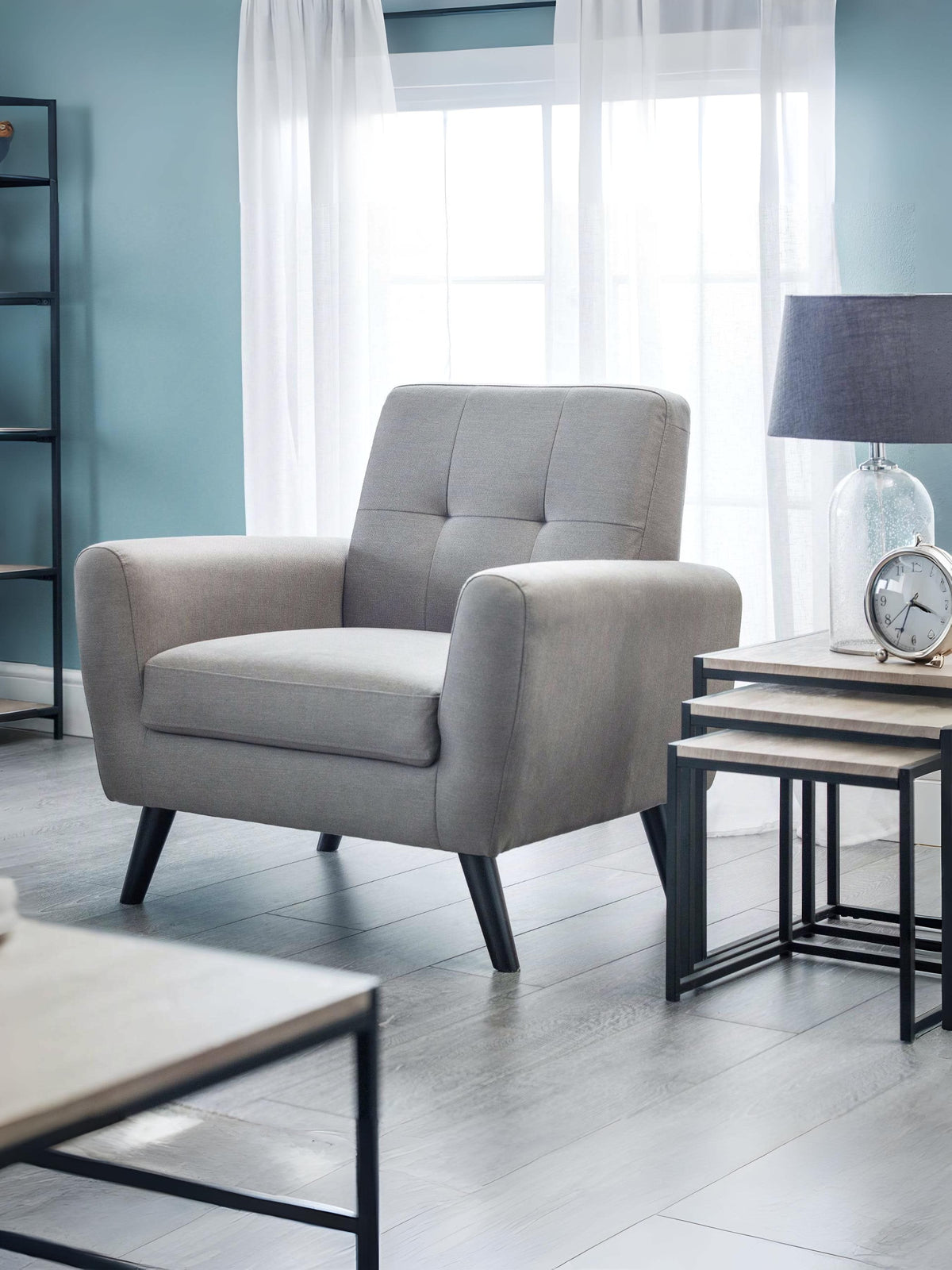 Monza Compact Retro Chair - Grey
