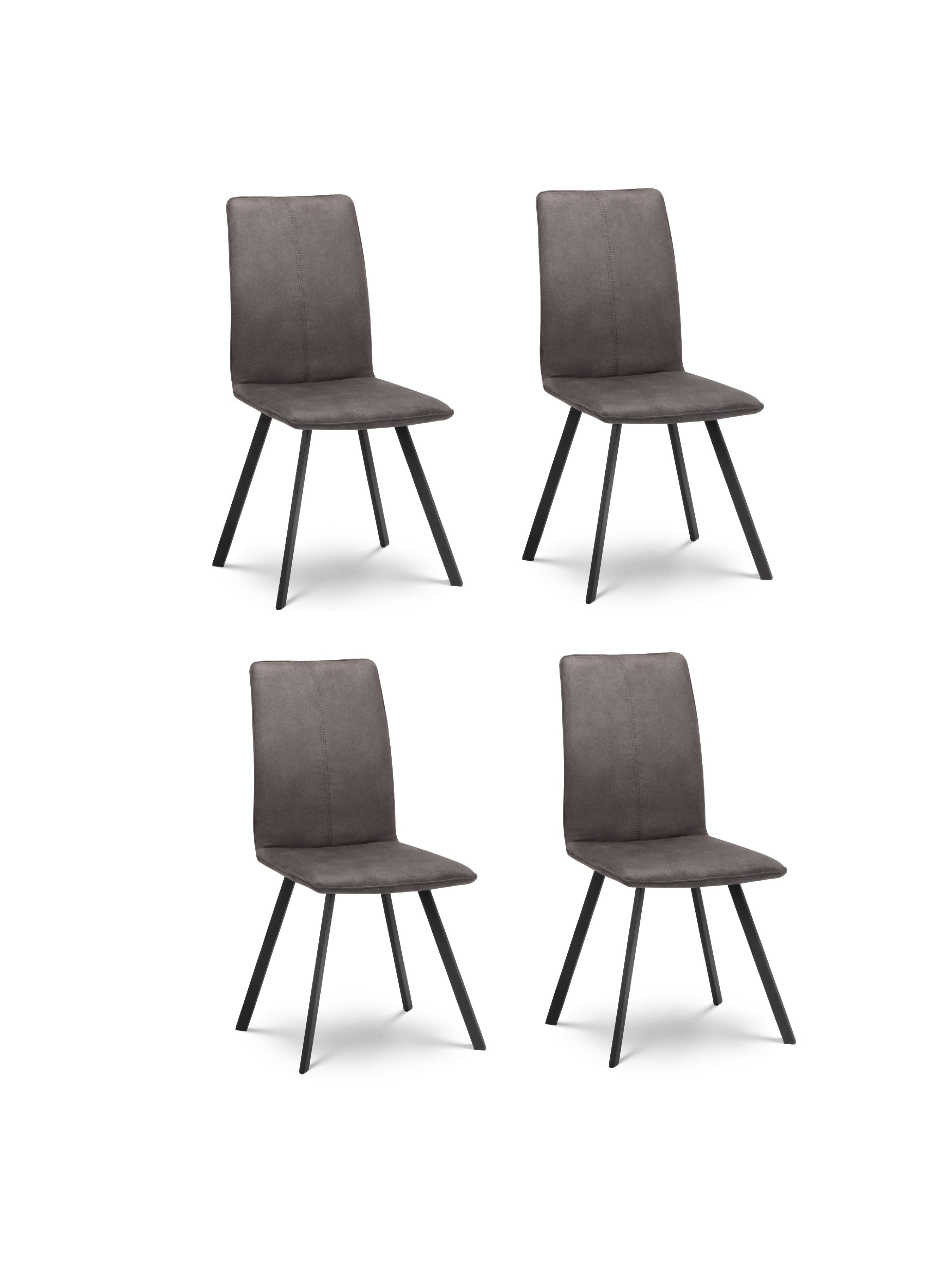 Set Of 4 Monroe Chairs – Charcoal Grey Faux Suede