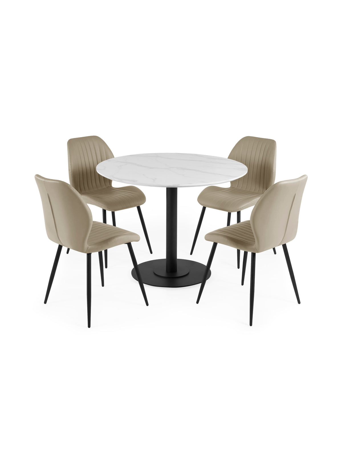 Morris Taupe Faux Leather Dining Chair (Set of 4)