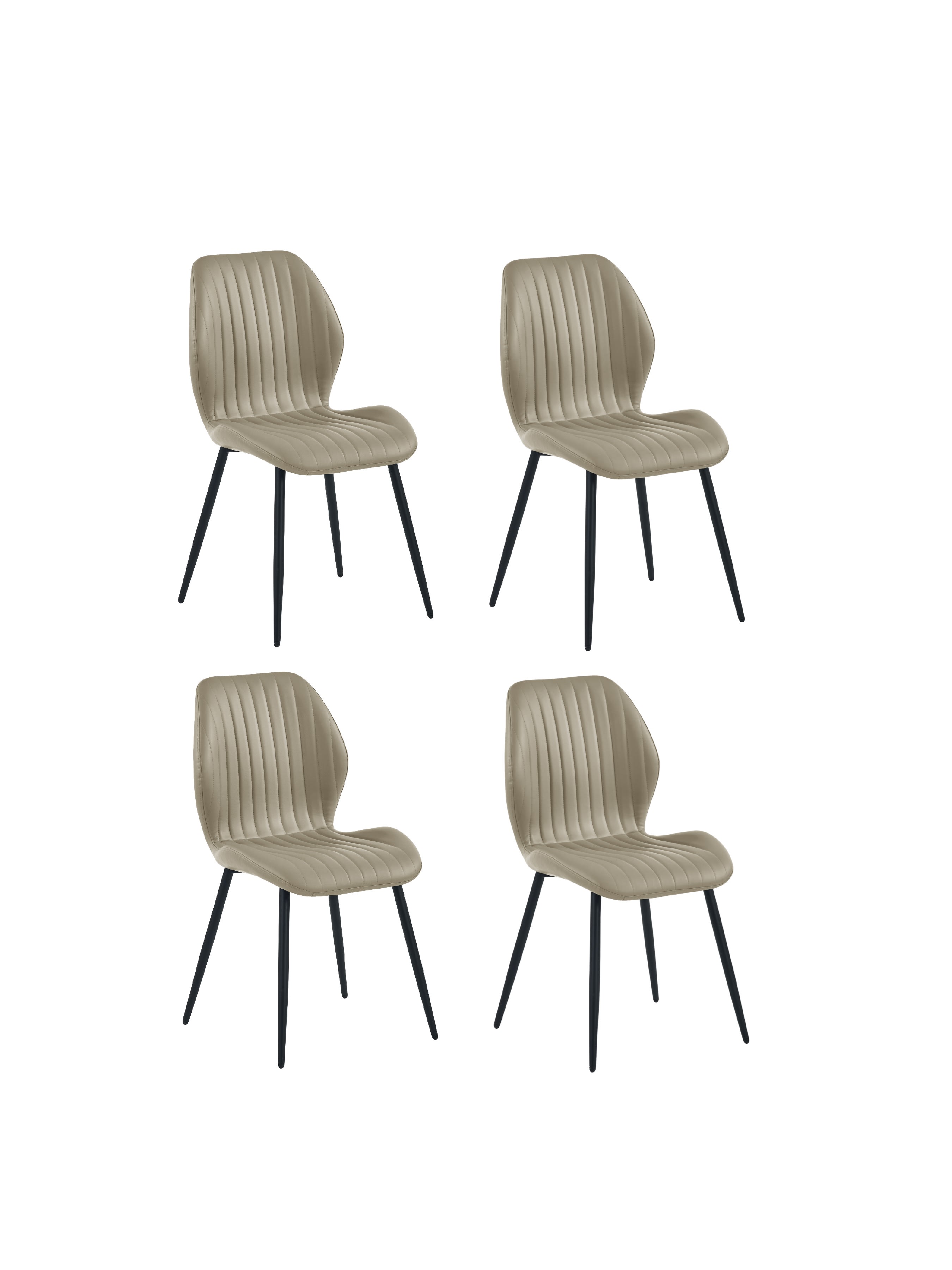 Morris Taupe Faux Leather Dining Chair (Set of 4)