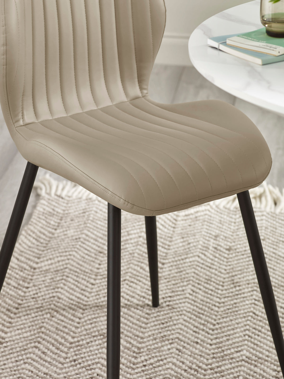 Morris Taupe Faux Leather Dining Chair (Set of 4)