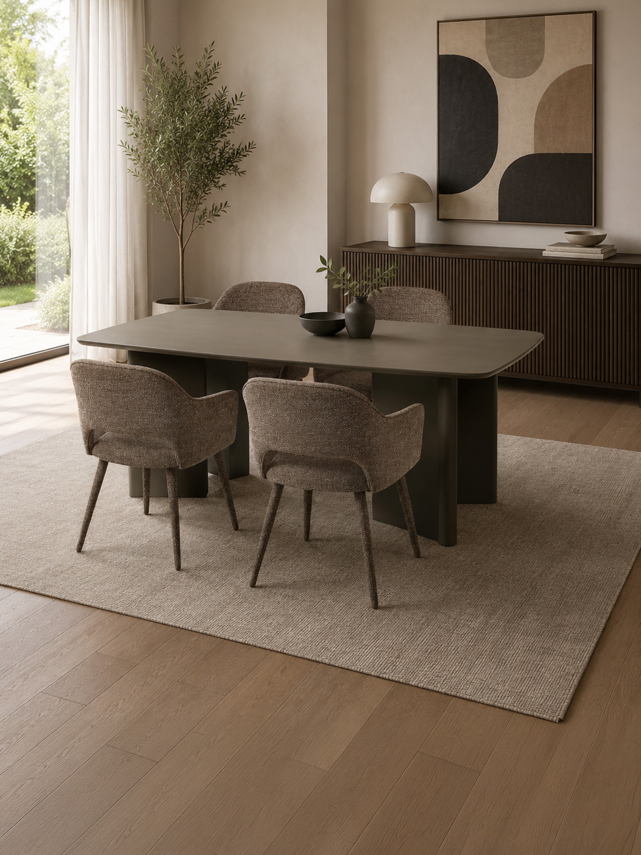 Moro Rectangular Dining Table – Matt Chocolate Brown