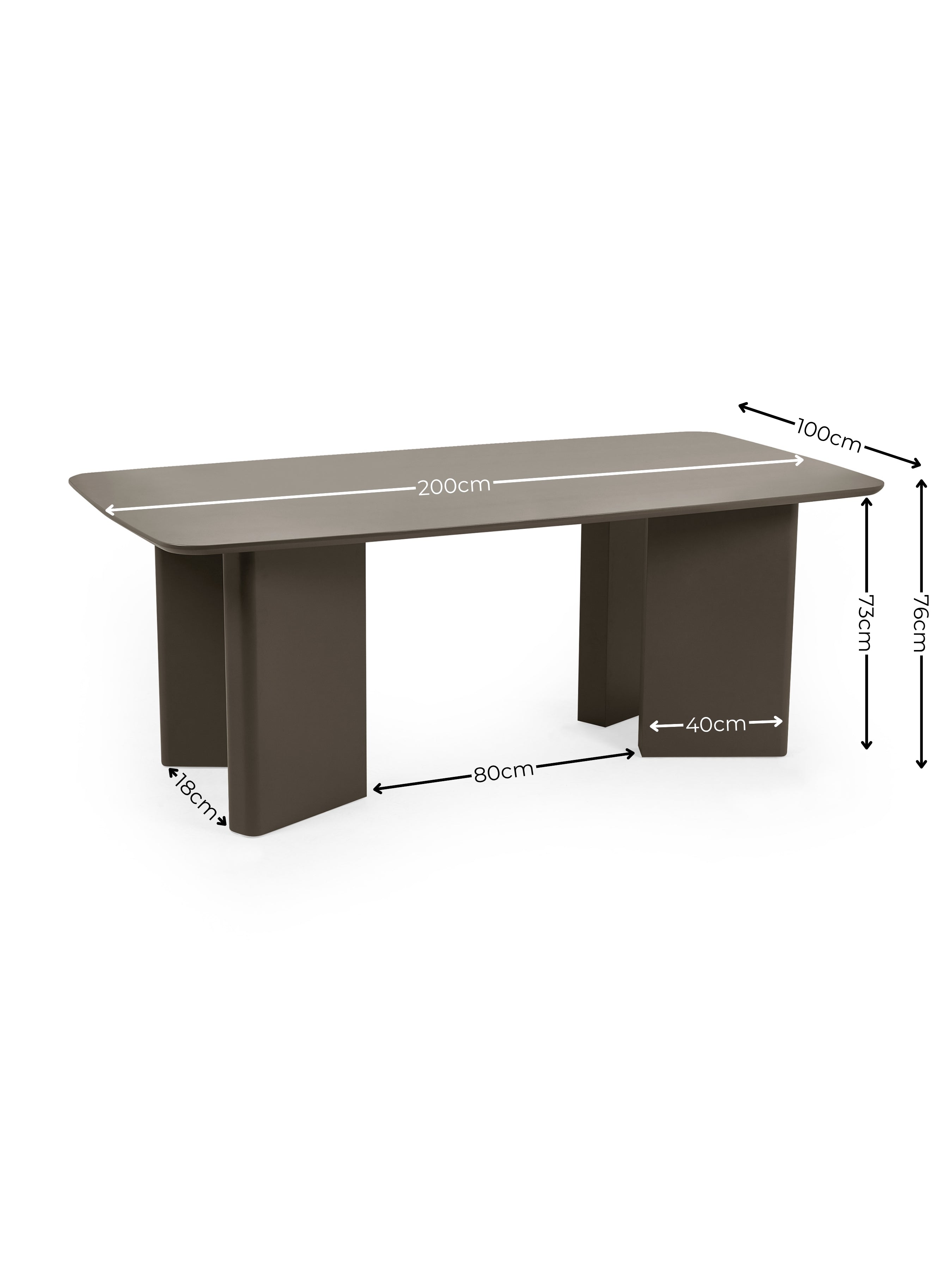 Moro Rectangular Dining Table – Matt Chocolate Brown