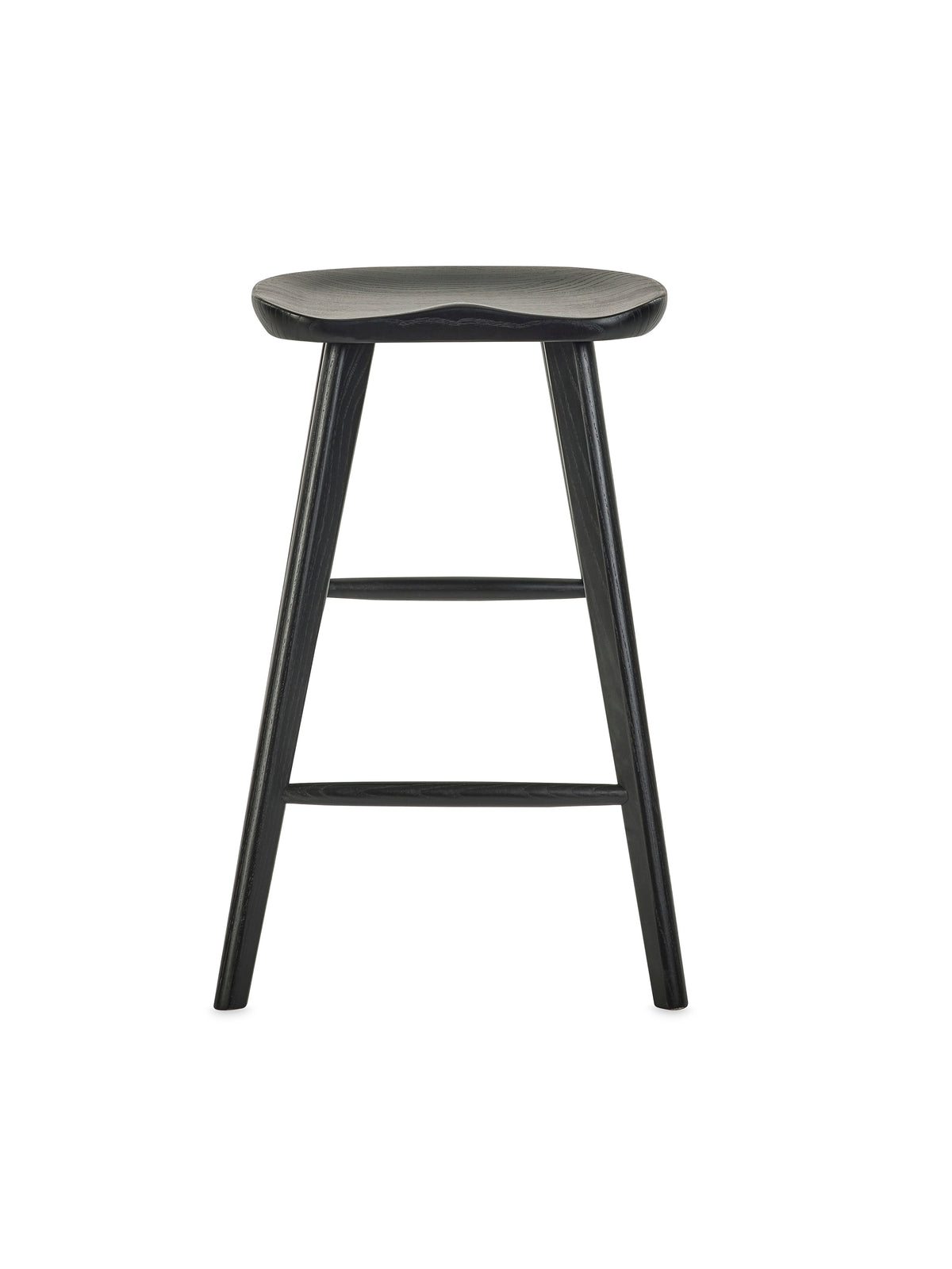 Mulu Black Solid Oak Bar Stool