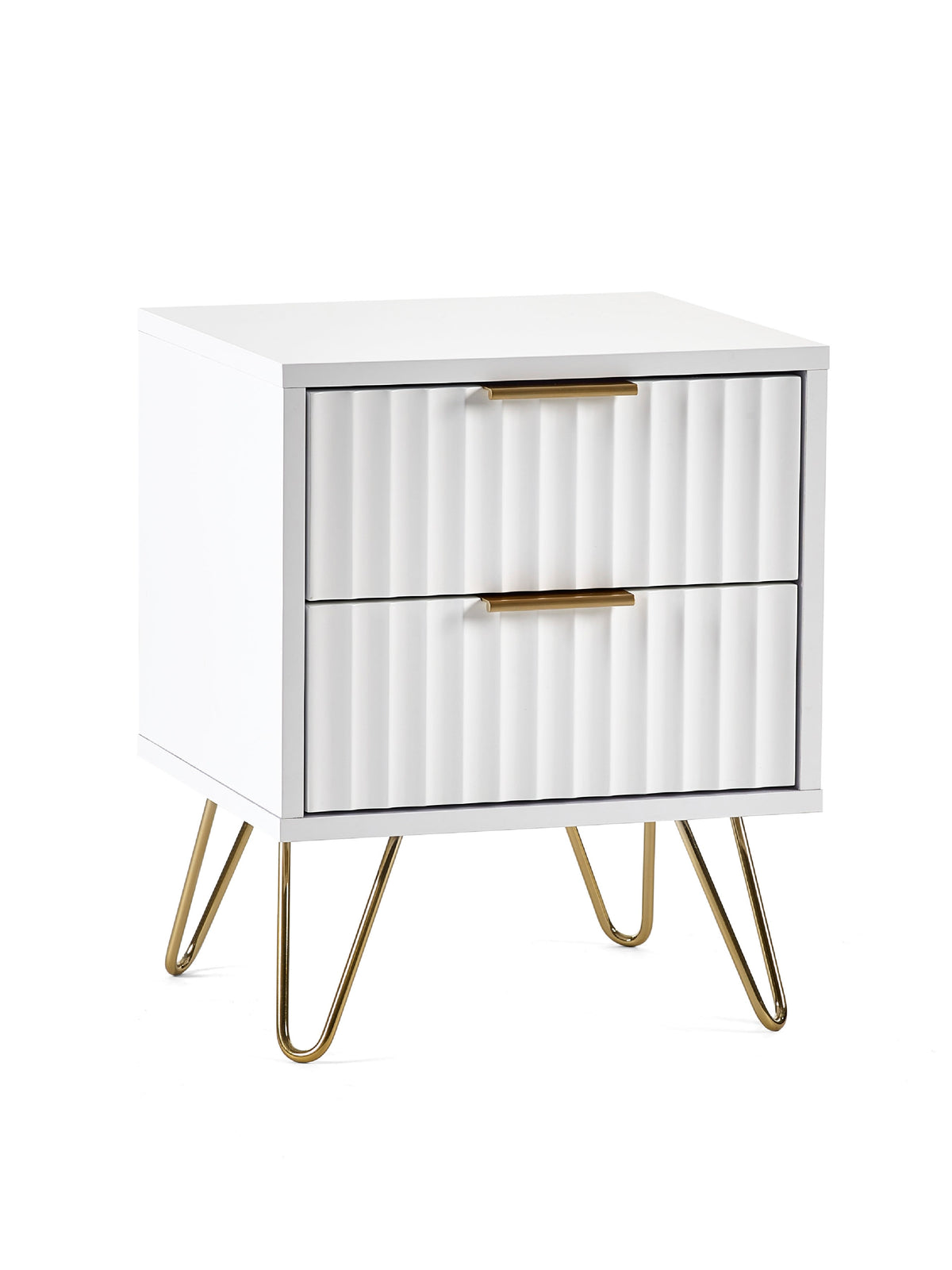 Murano 2 Drawer Bedside - Matt White