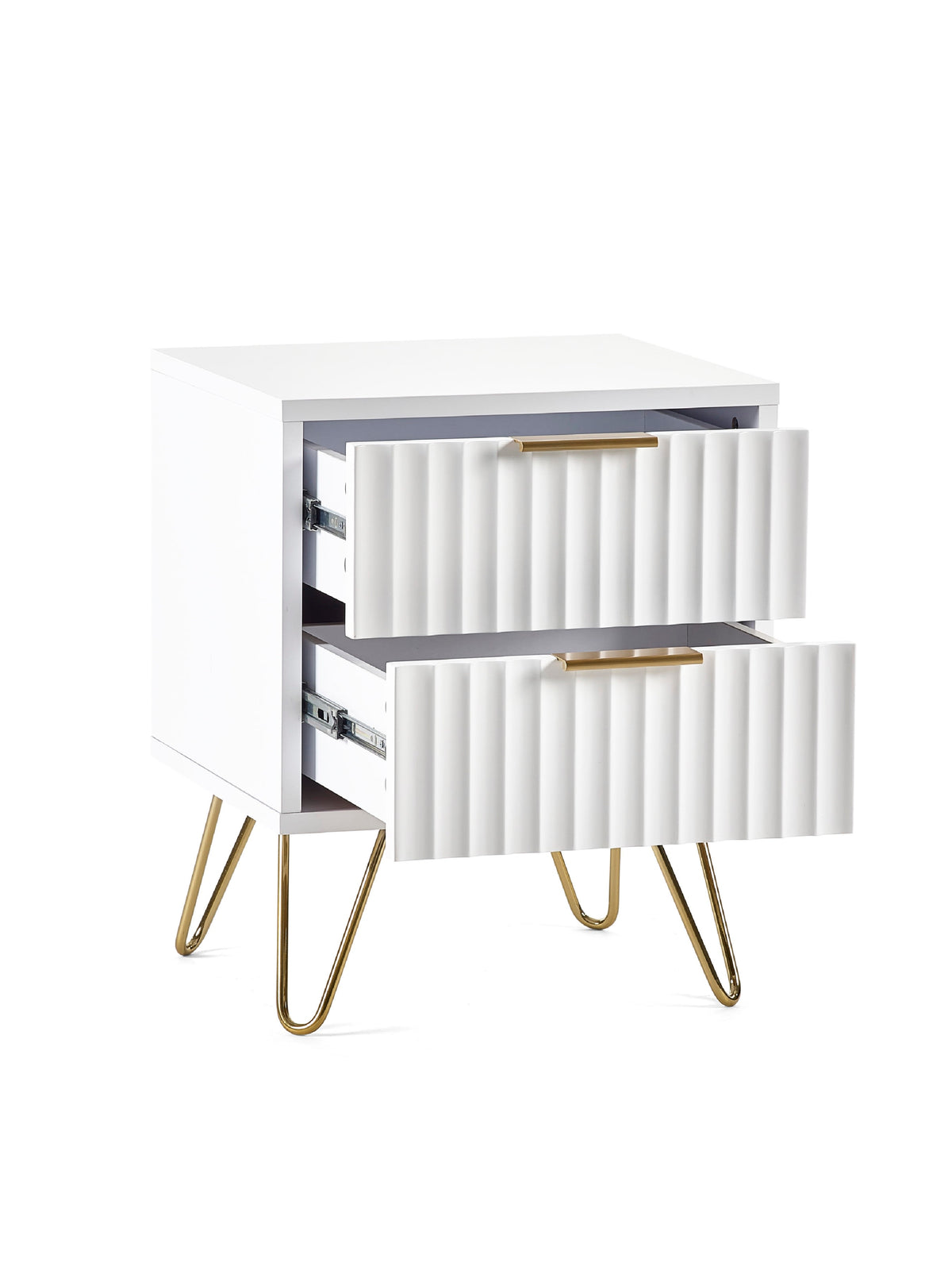 Murano 2 Drawer Bedside - Matt White