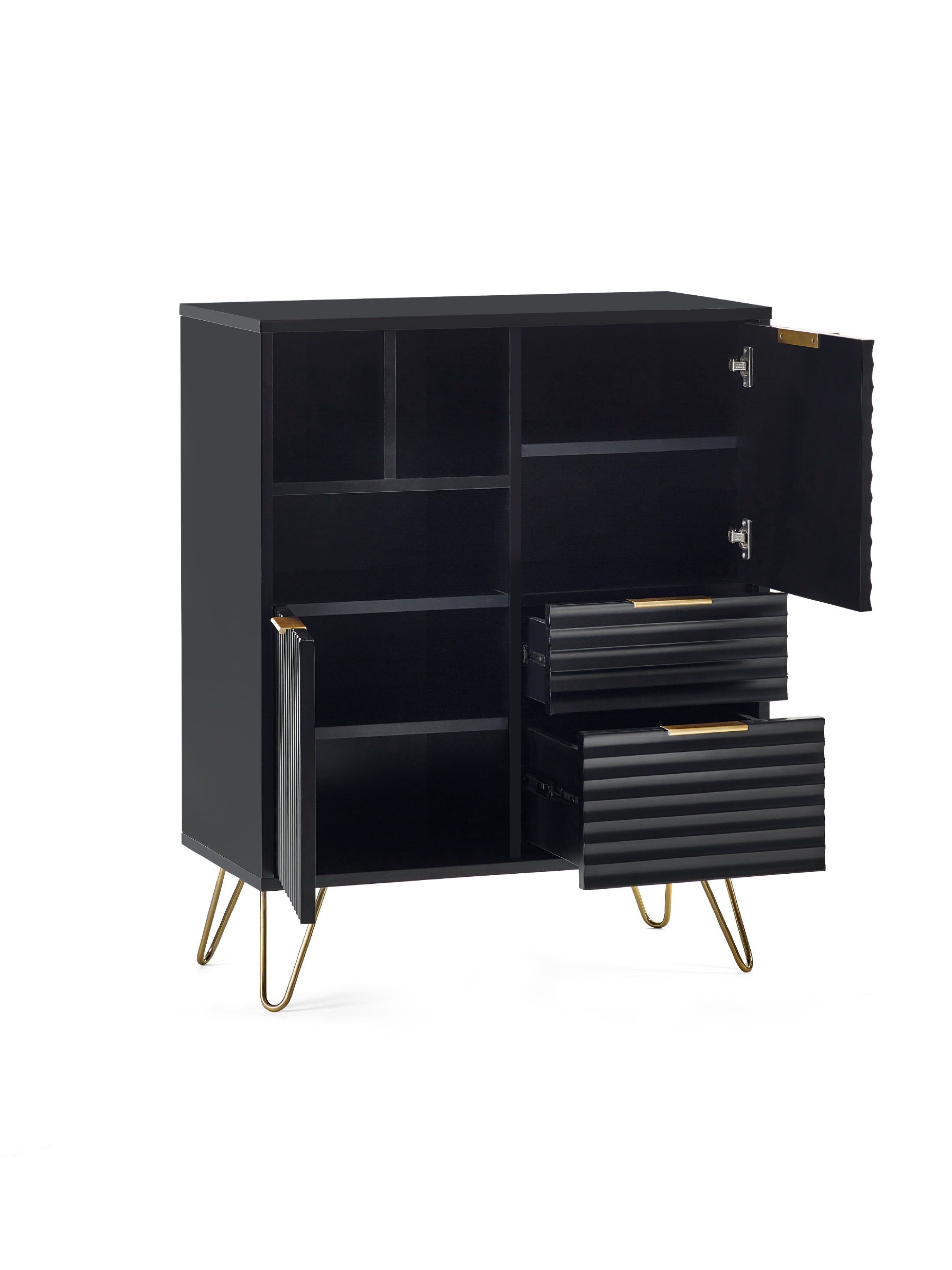 Murano 2 Door 2 Drawer Sideboard – Matt Black