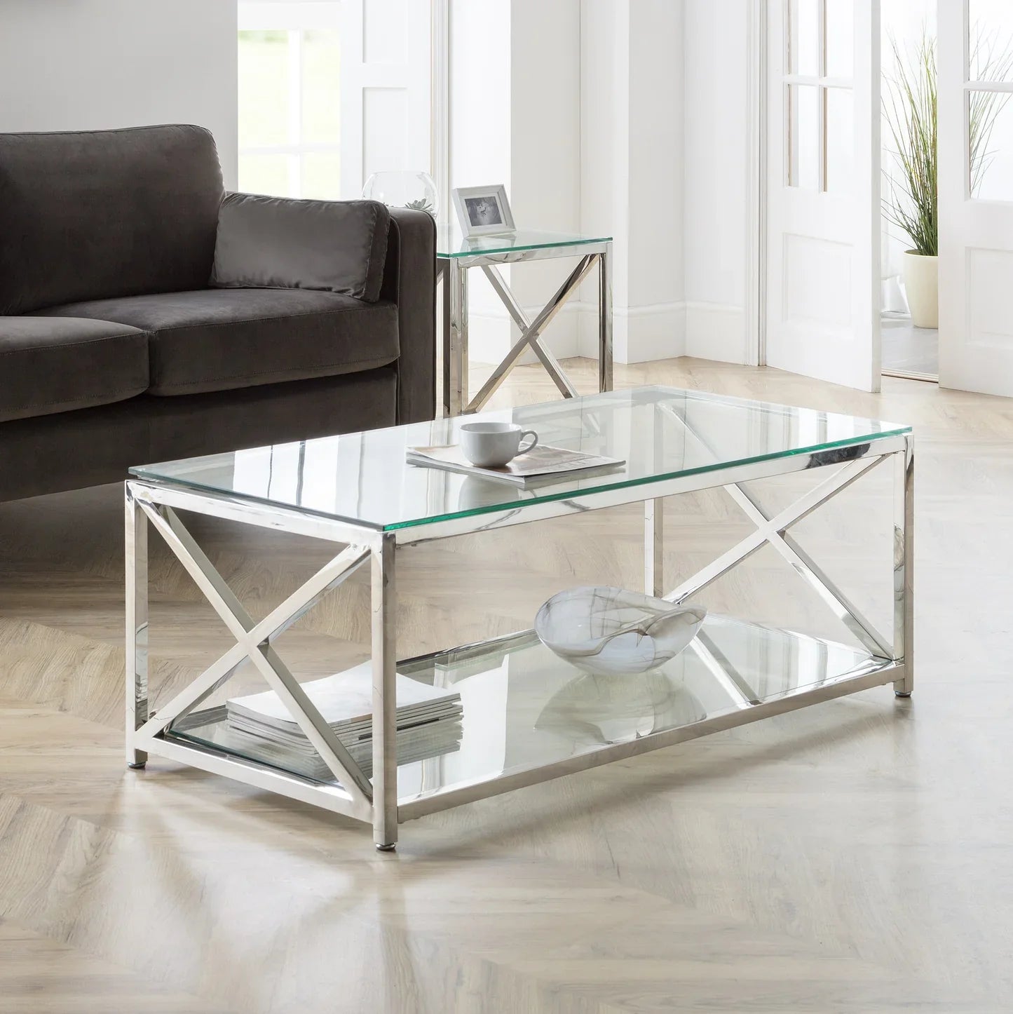 Miami Coffee Table - Silver – Julian Bowen, view 2