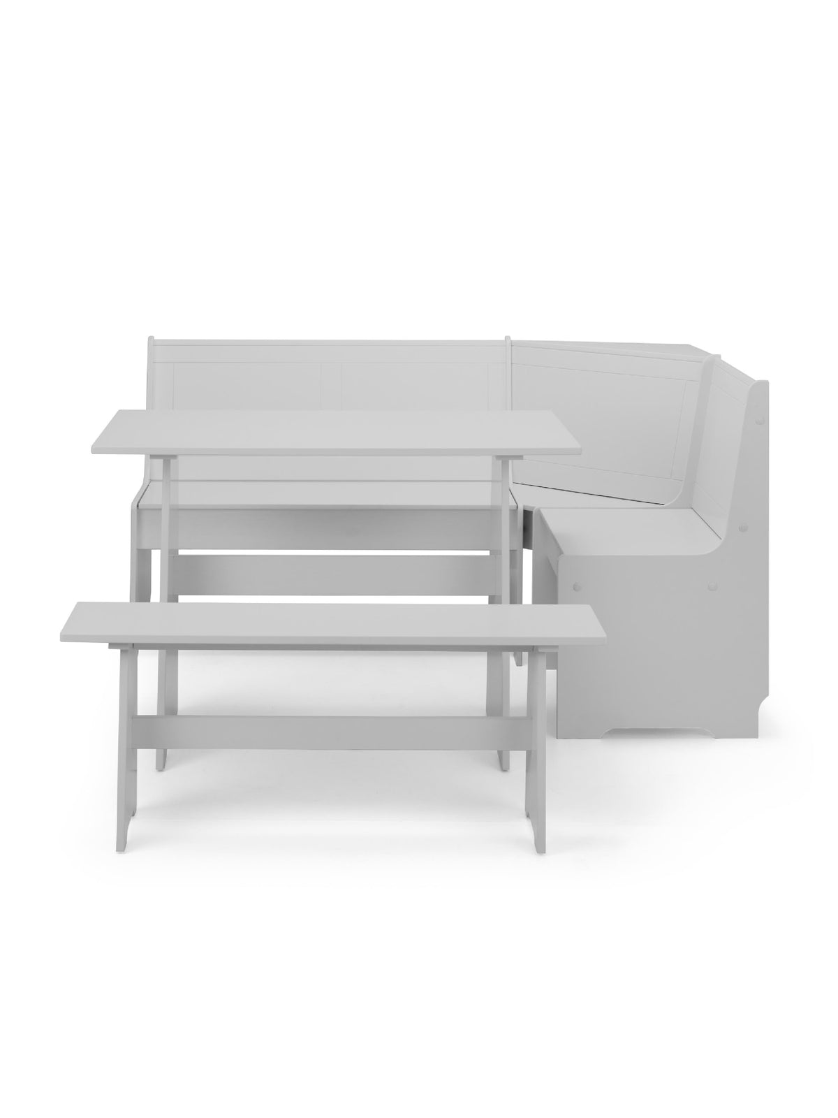 Newport Corner Dining Set With Storage Bench - Dove Grey