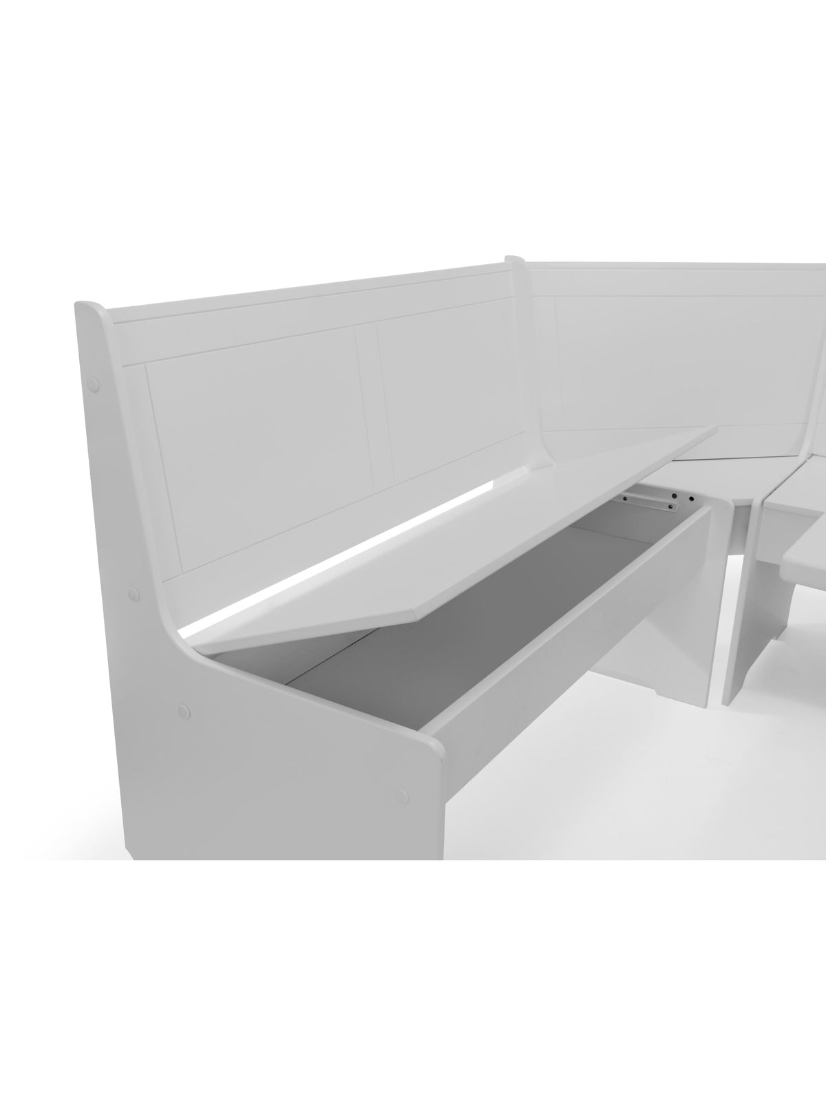 Newport Corner Dining Set With Storage Bench - Dove Grey