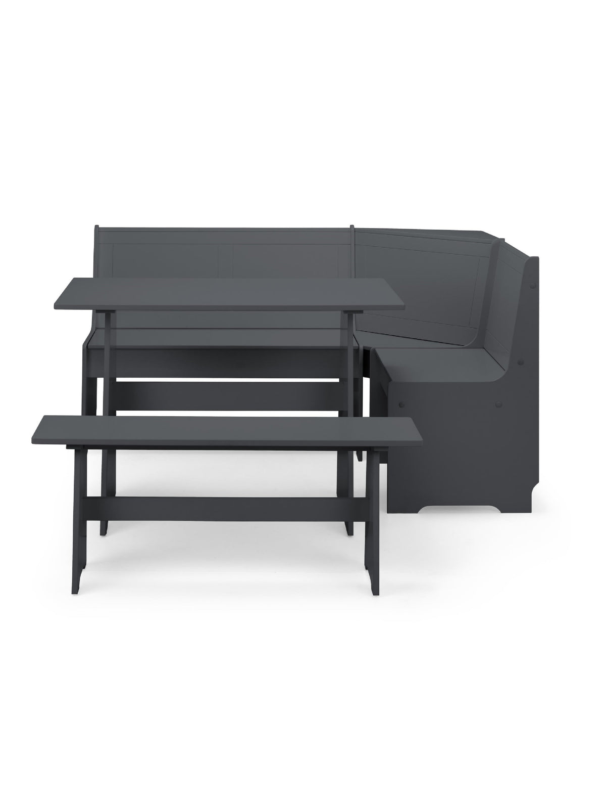 Newport Corner Dining Set With Storage Bench - Anthracite