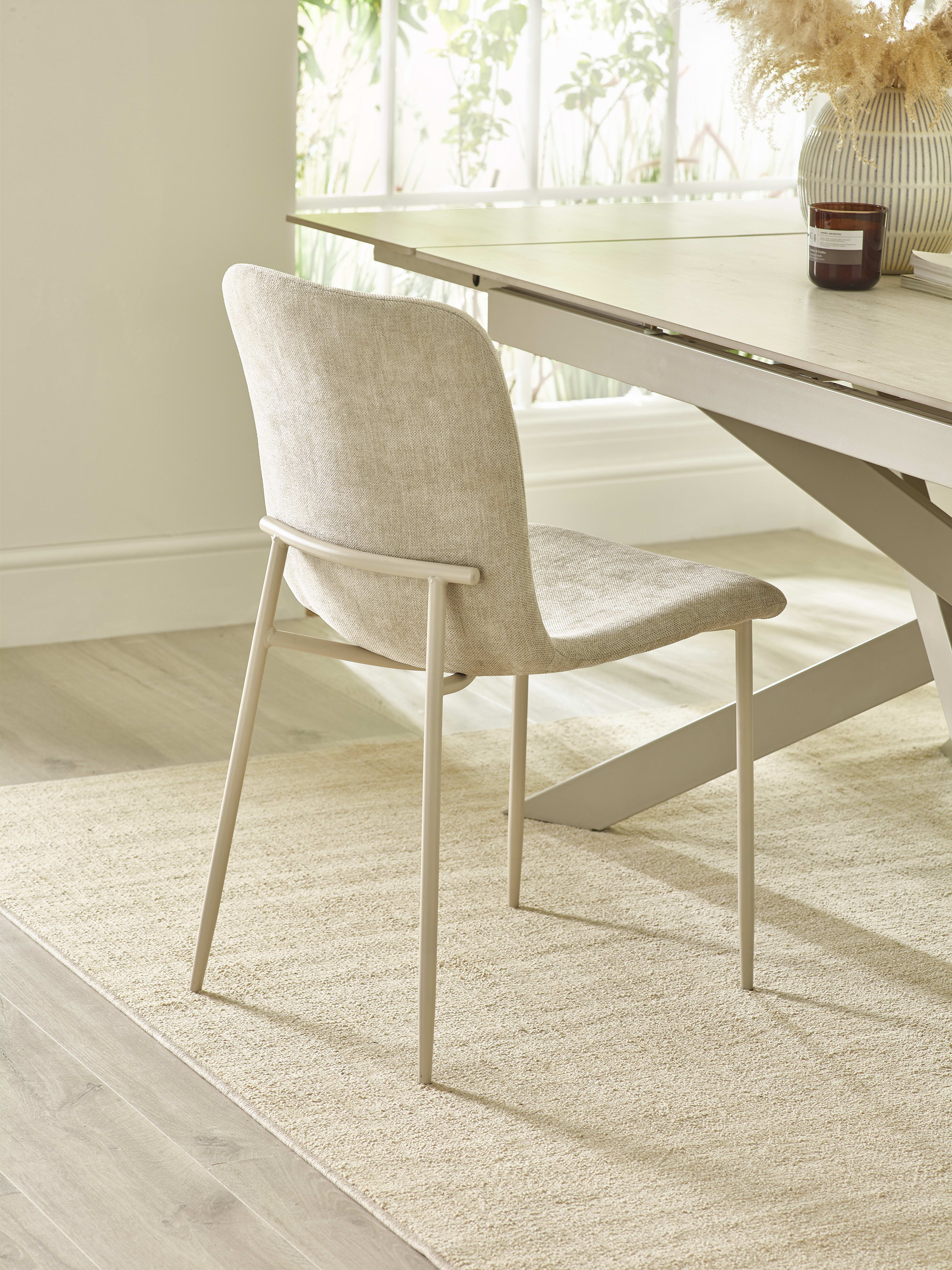 Nora Upholstered Dining Chair (Set of 4) – Cream Chenille
