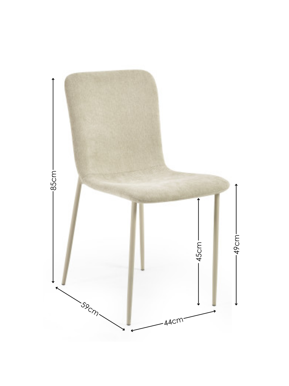 Nora Upholstered Dining Chair (Set of 4) – Cream Chenille