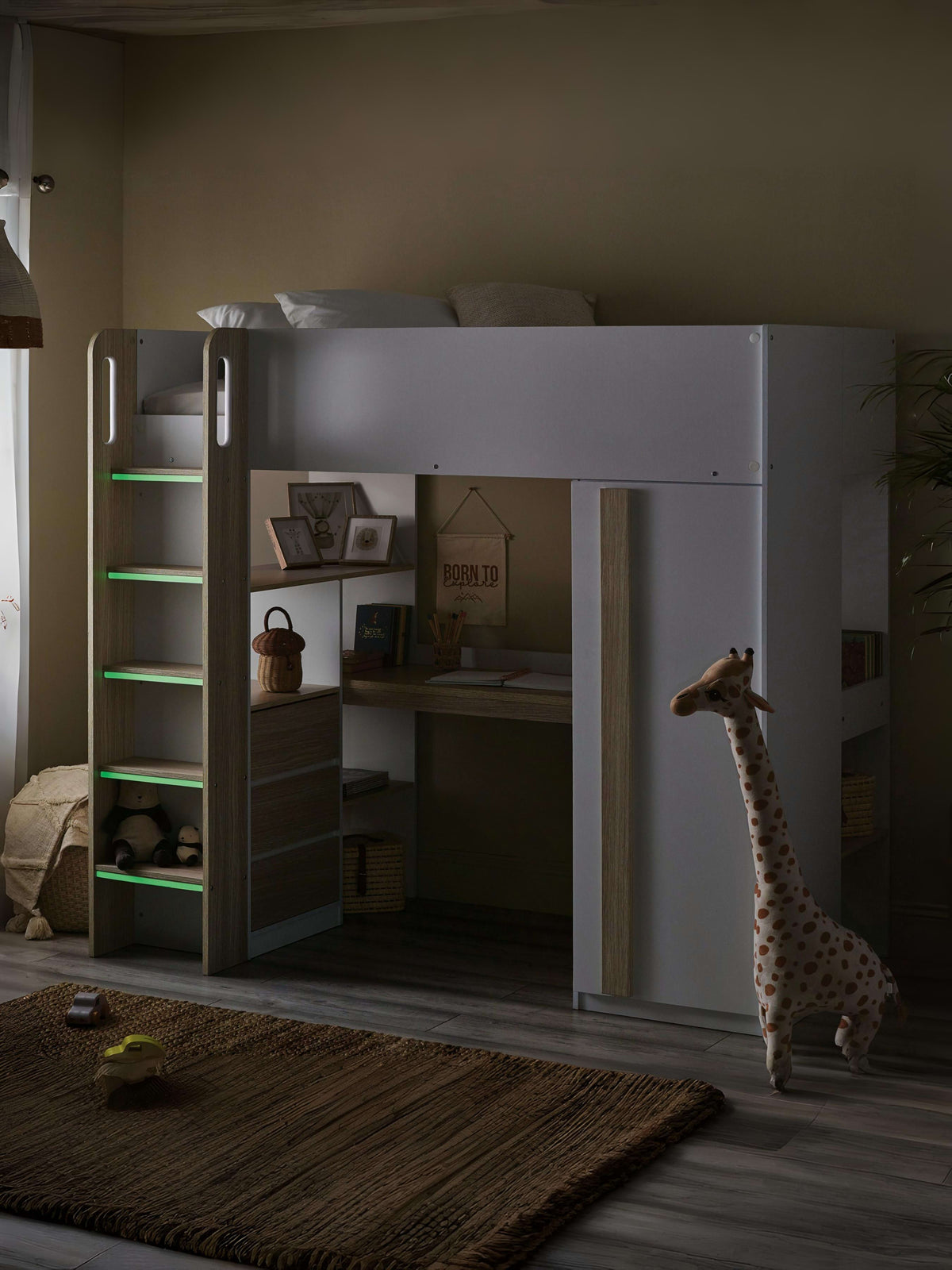Ocean Highsleeper Pale Wood & White