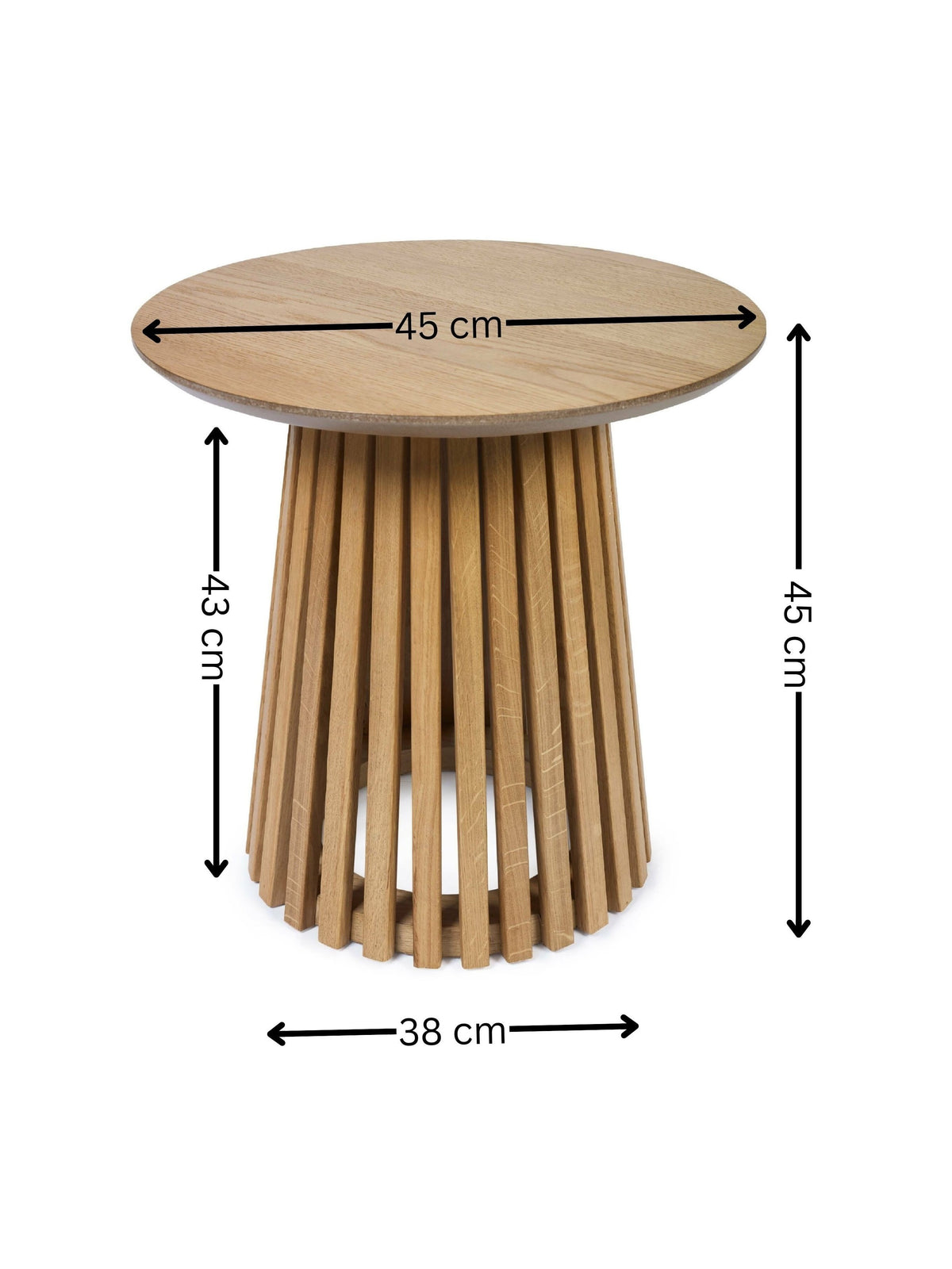 Ollie Natural Oak 45cm Round Lamp Table