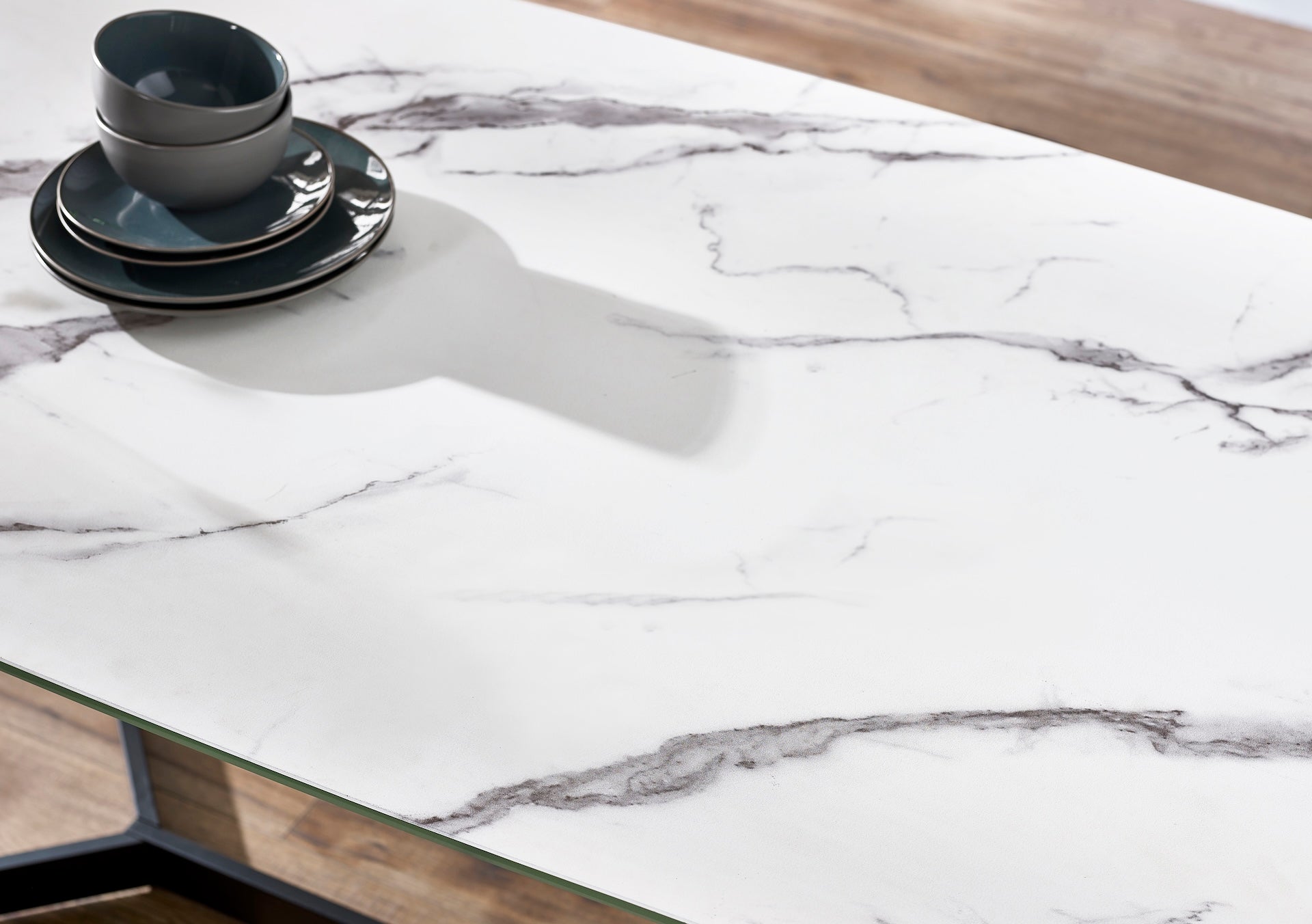 Olympus Dining Table - White Marble – Julian Bowen, view 3