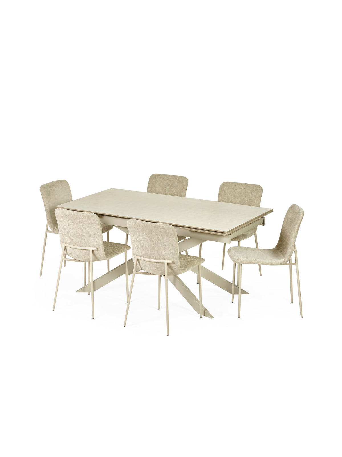 Osaka Stone Effect 160-200cm Rectangular Extending 6-8 Seater Dining Table – Natural Stone Effect