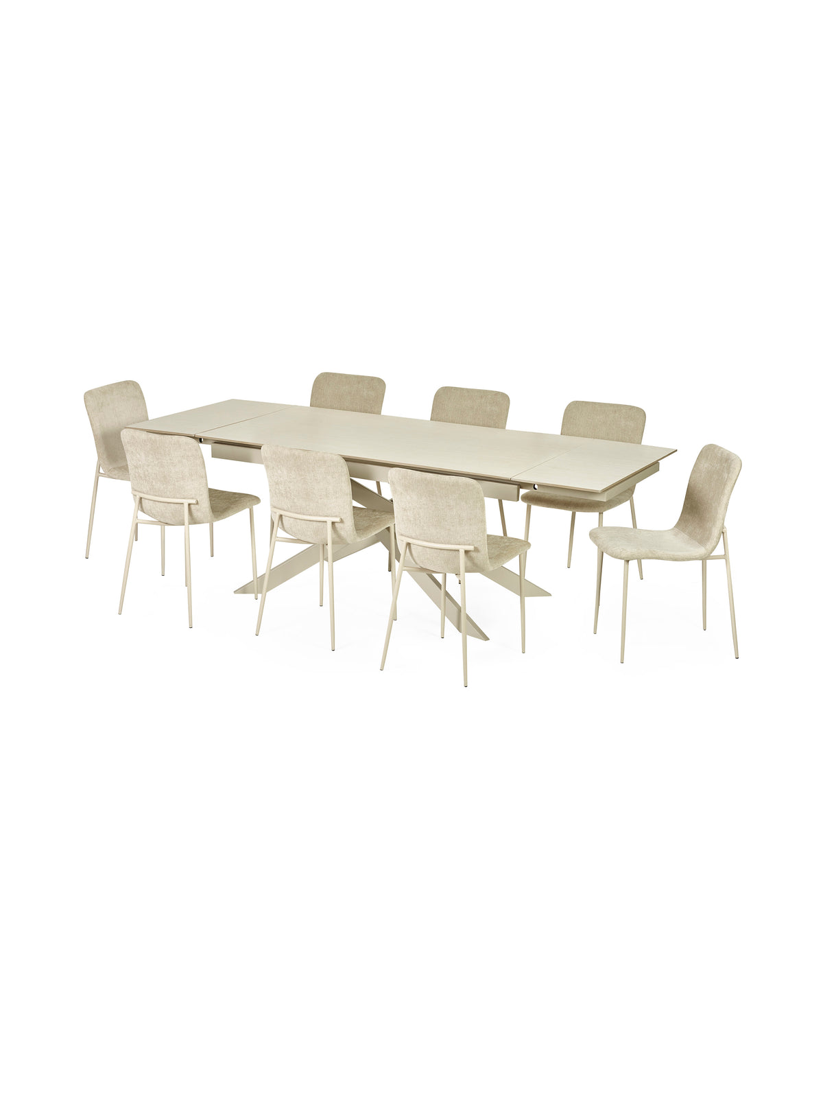 Osaka Stone Effect 160-200cm Rectangular Extending 6-8 Seater Dining Table – Natural Stone Effect