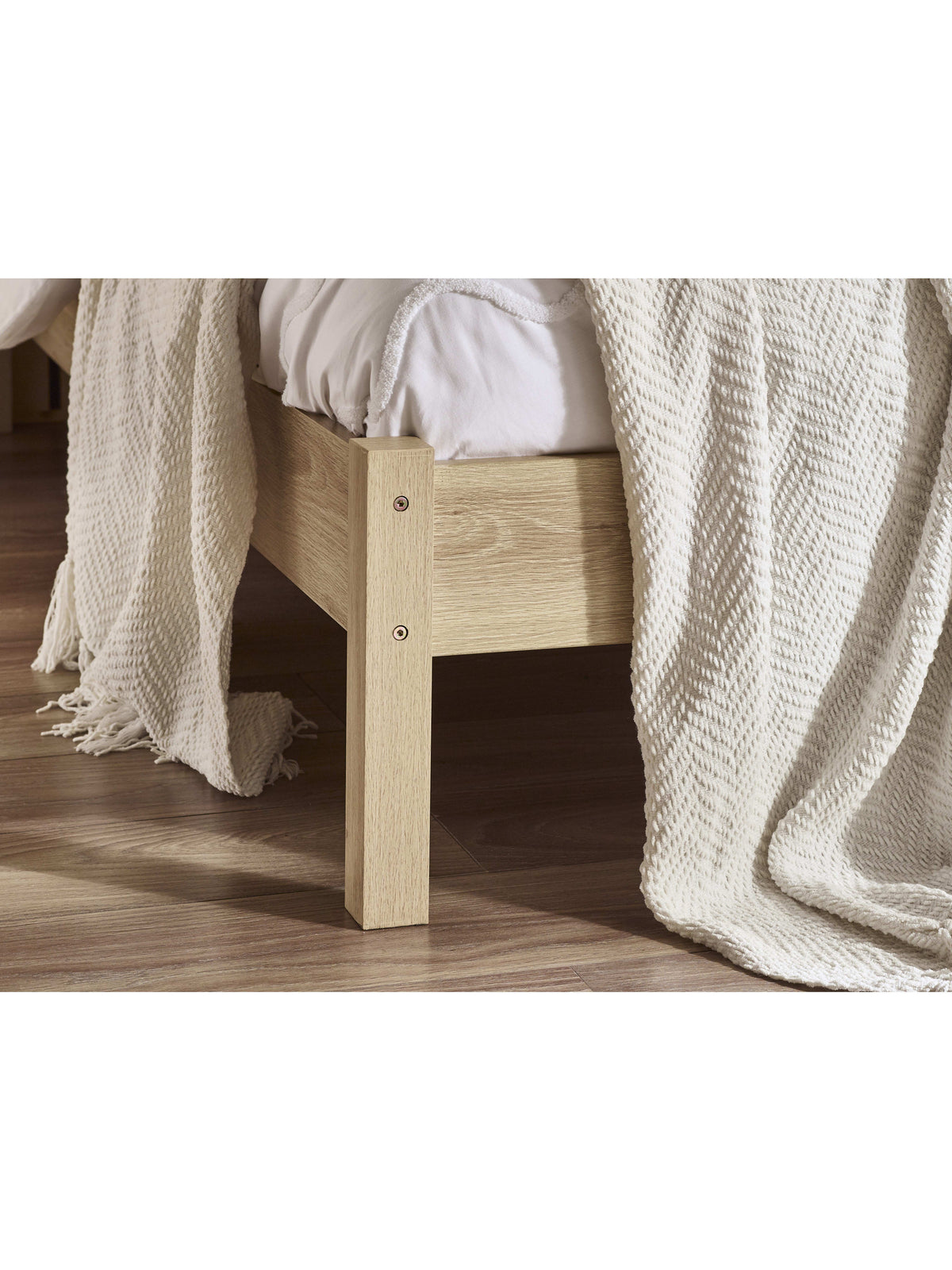 Padstow Rattan Bed - Oak