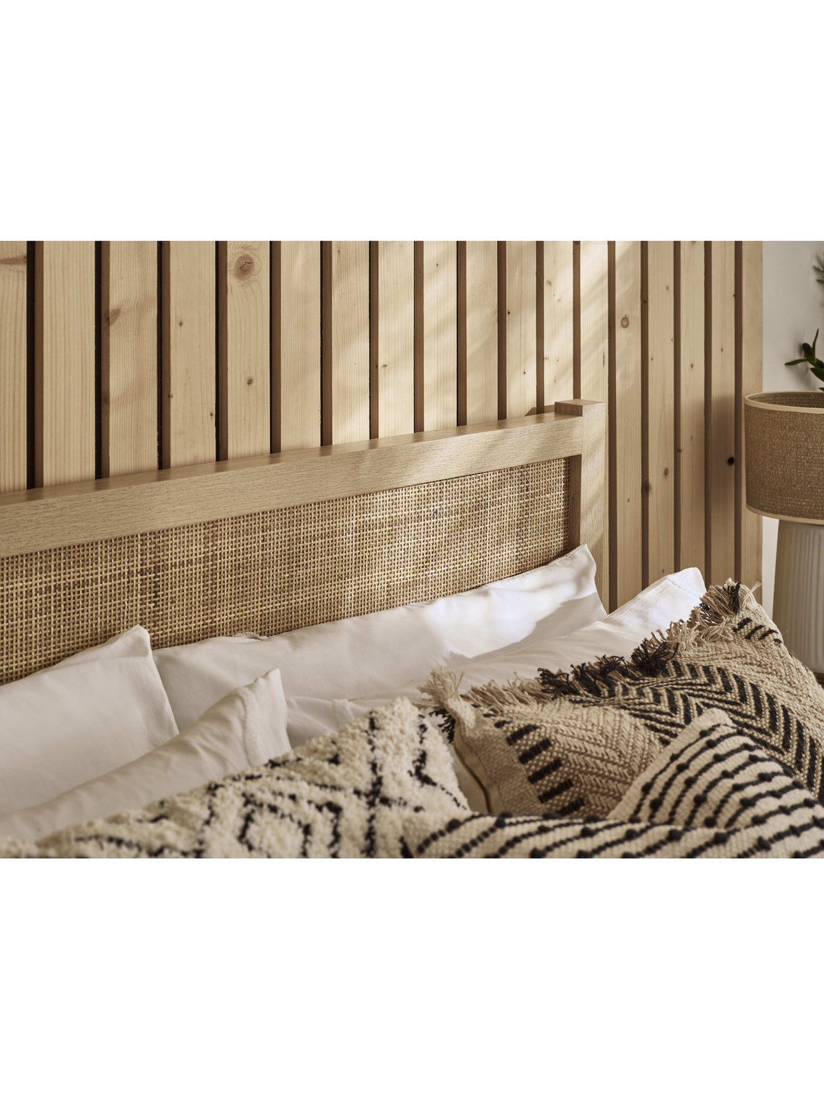 Padstow Rattan Bed - Oak