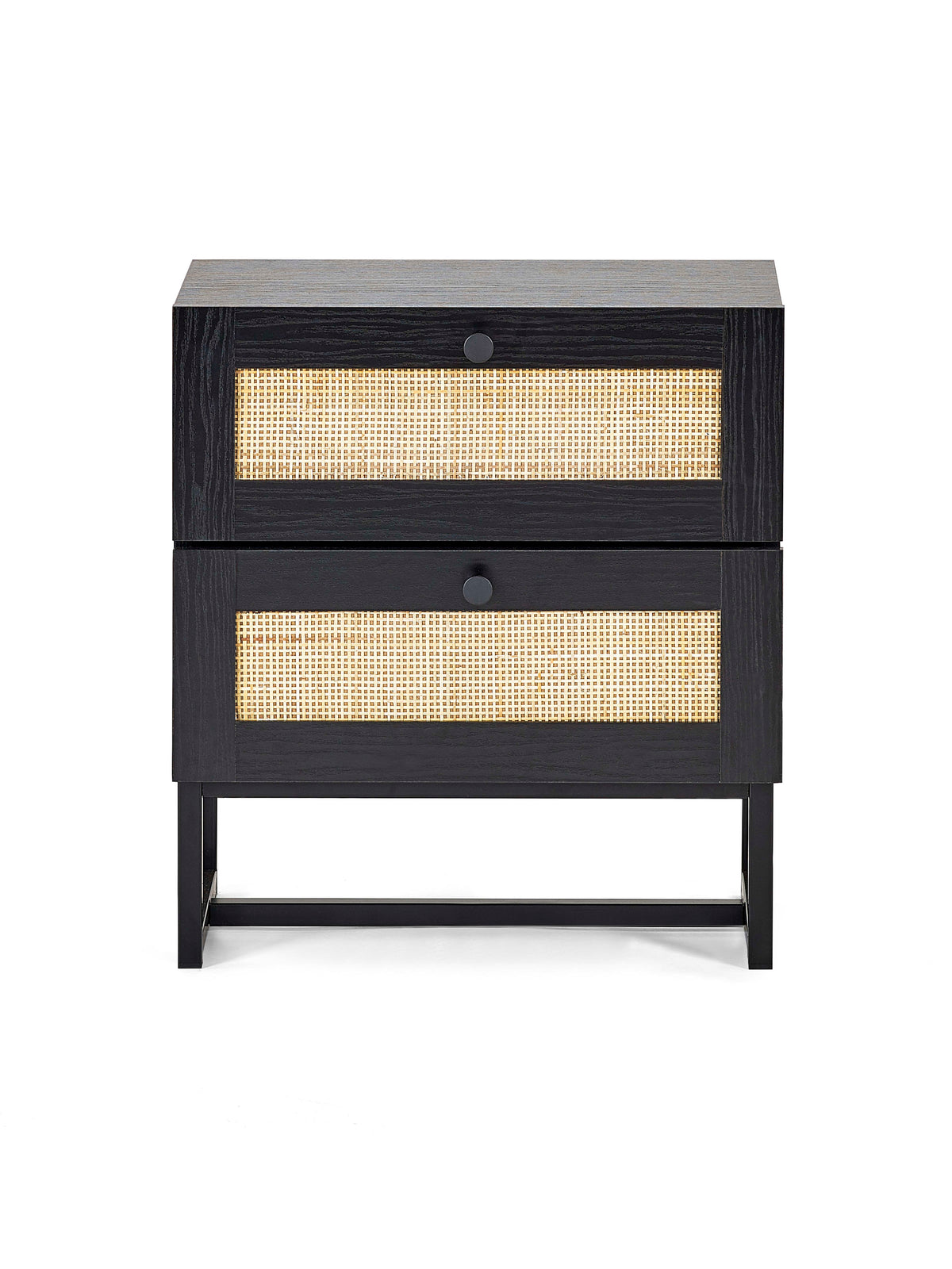 Padstow 2 Drawer Bedside - Black