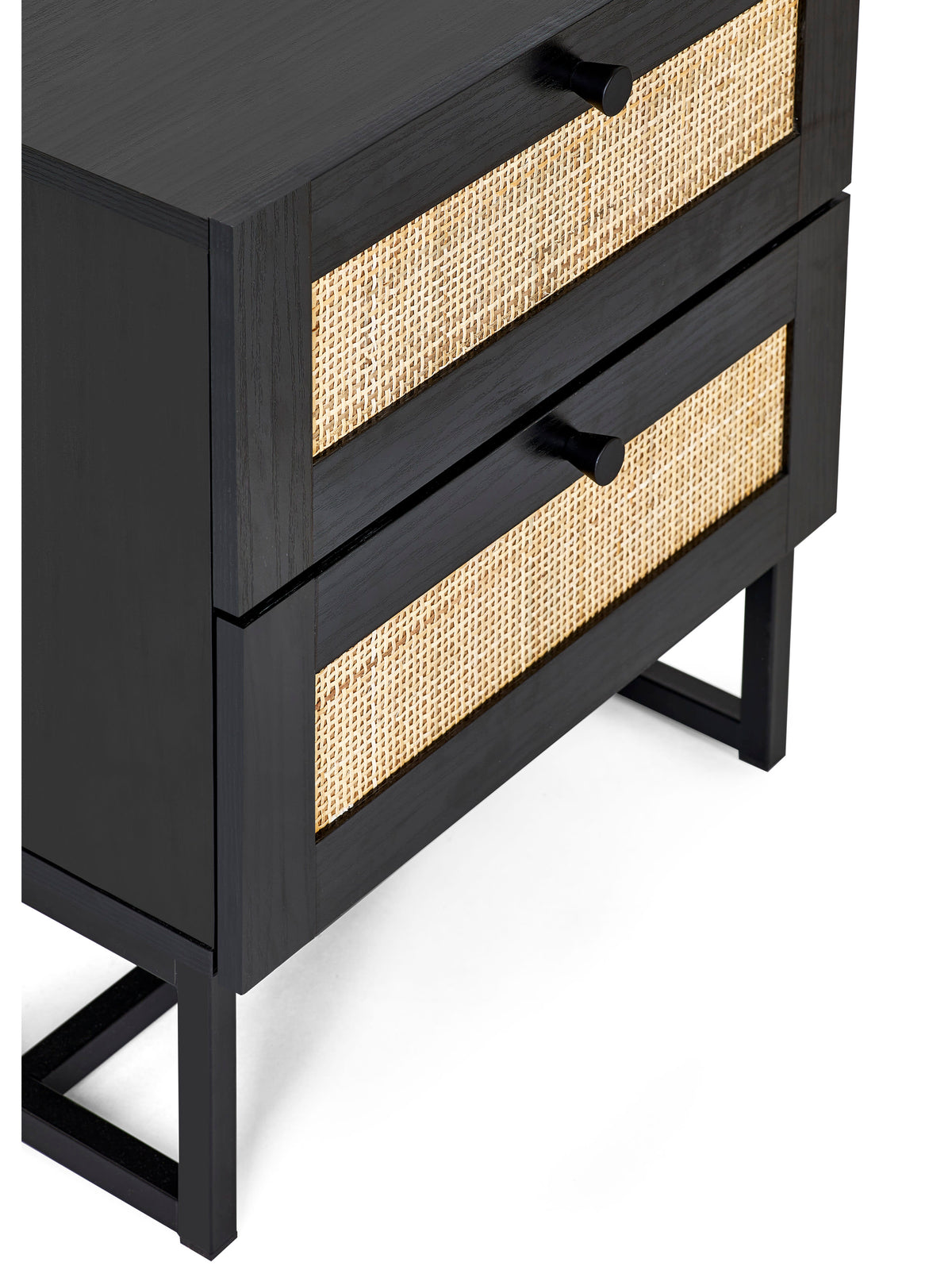 Padstow 2 Drawer Bedside - Black