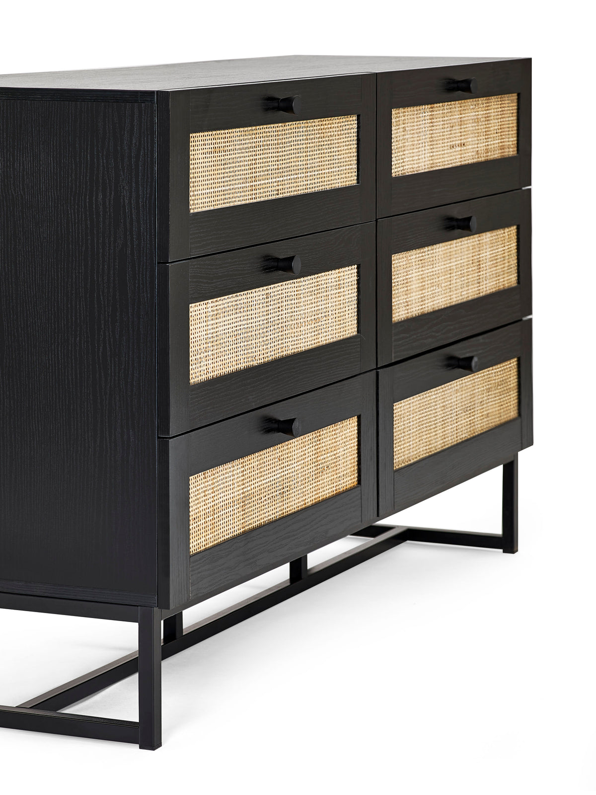 Padstow 6 Drawer Chest - Black