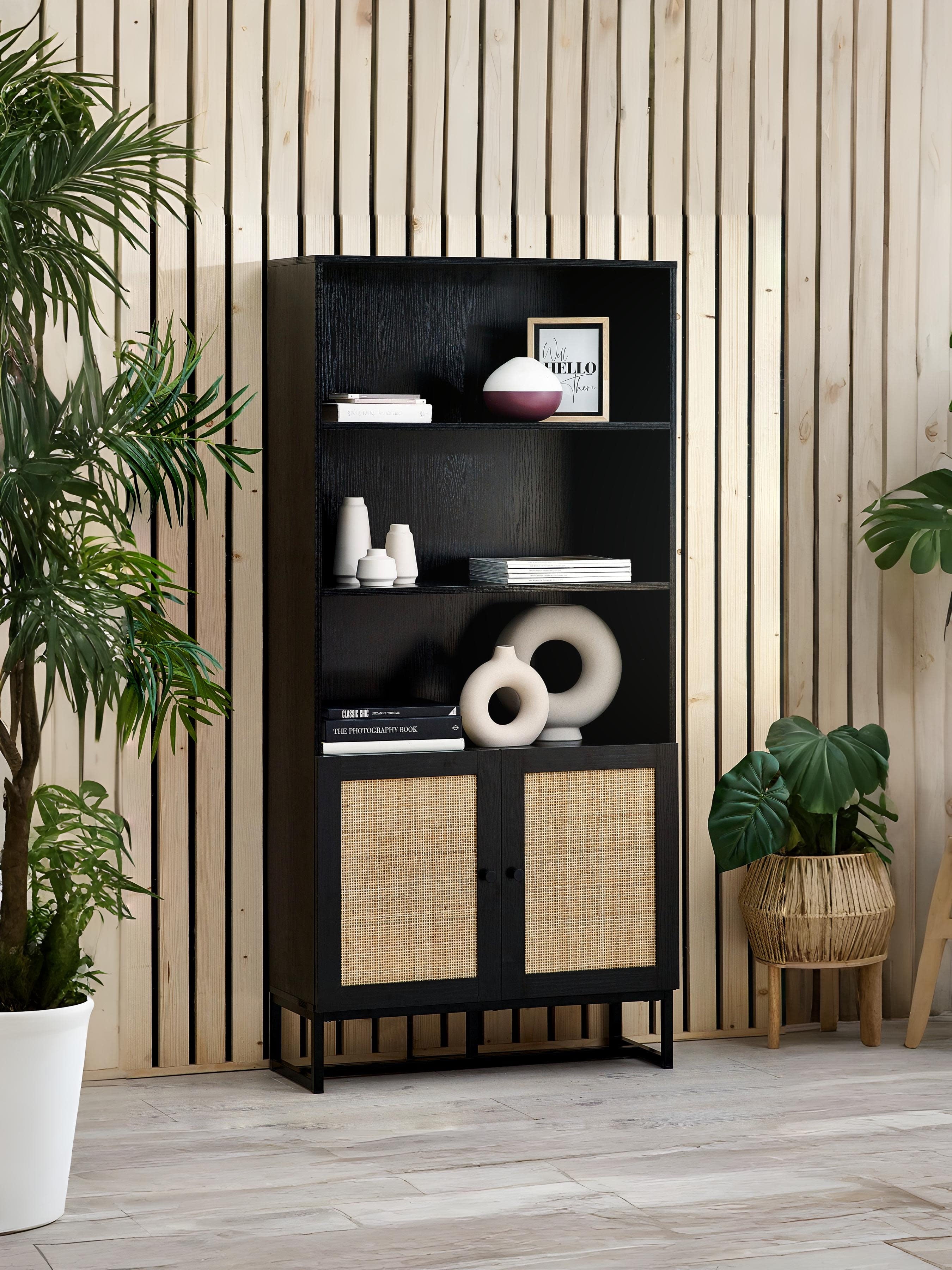 Padstow Tall Bookcase - Black