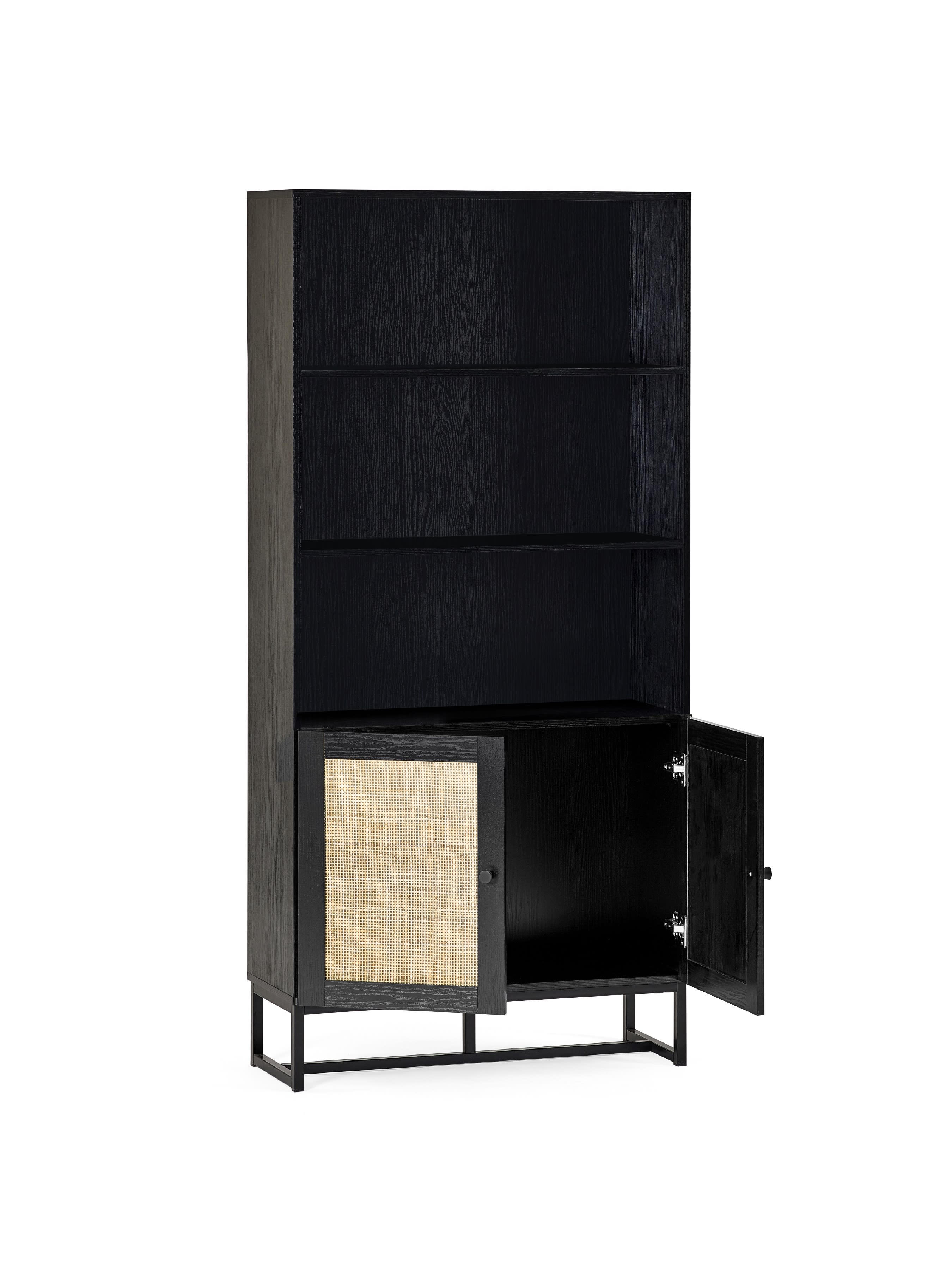 Padstow Tall Bookcase - Black