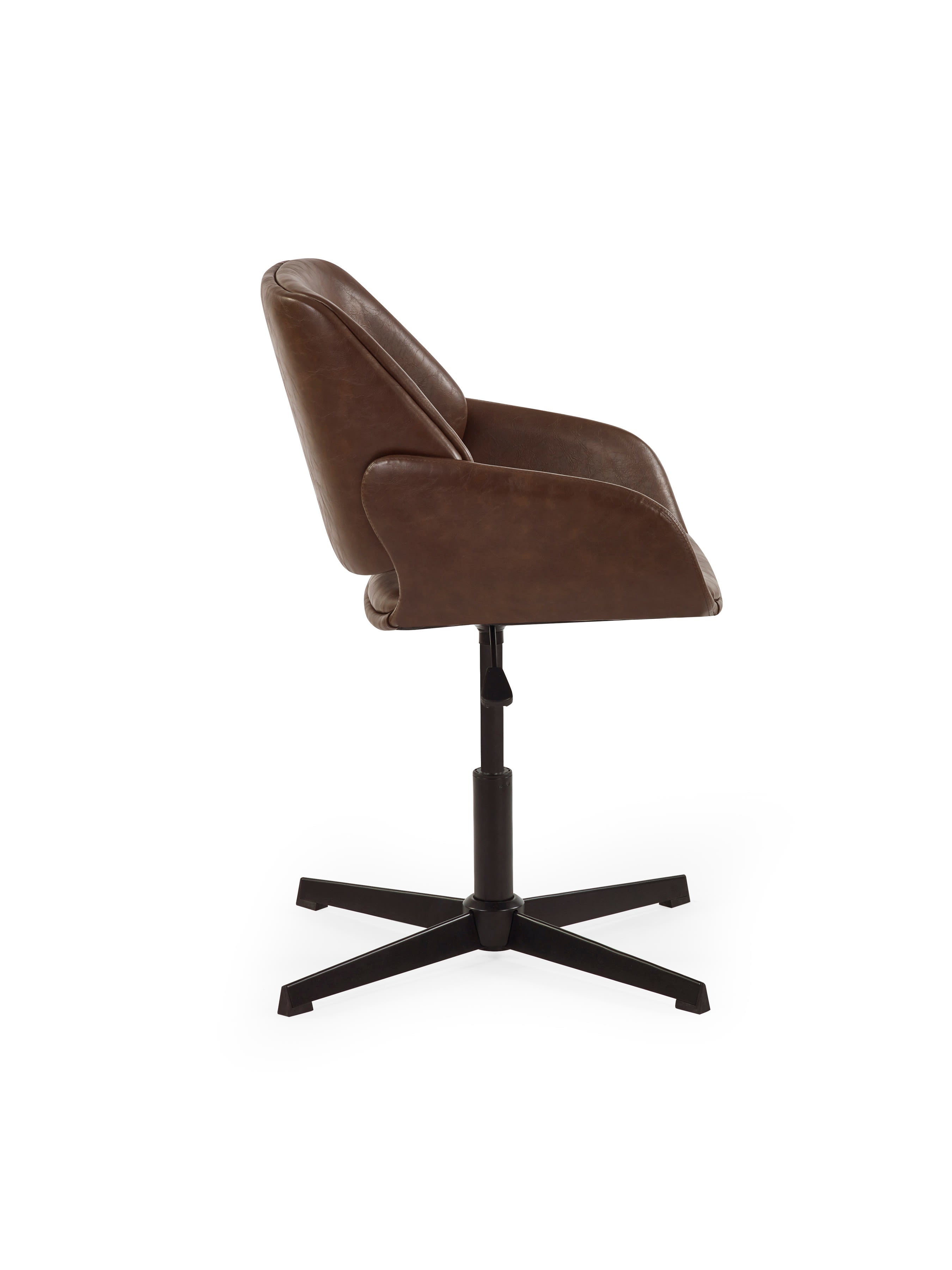 Parker Brown Faux Leather Upholstered Swivel Office Chair