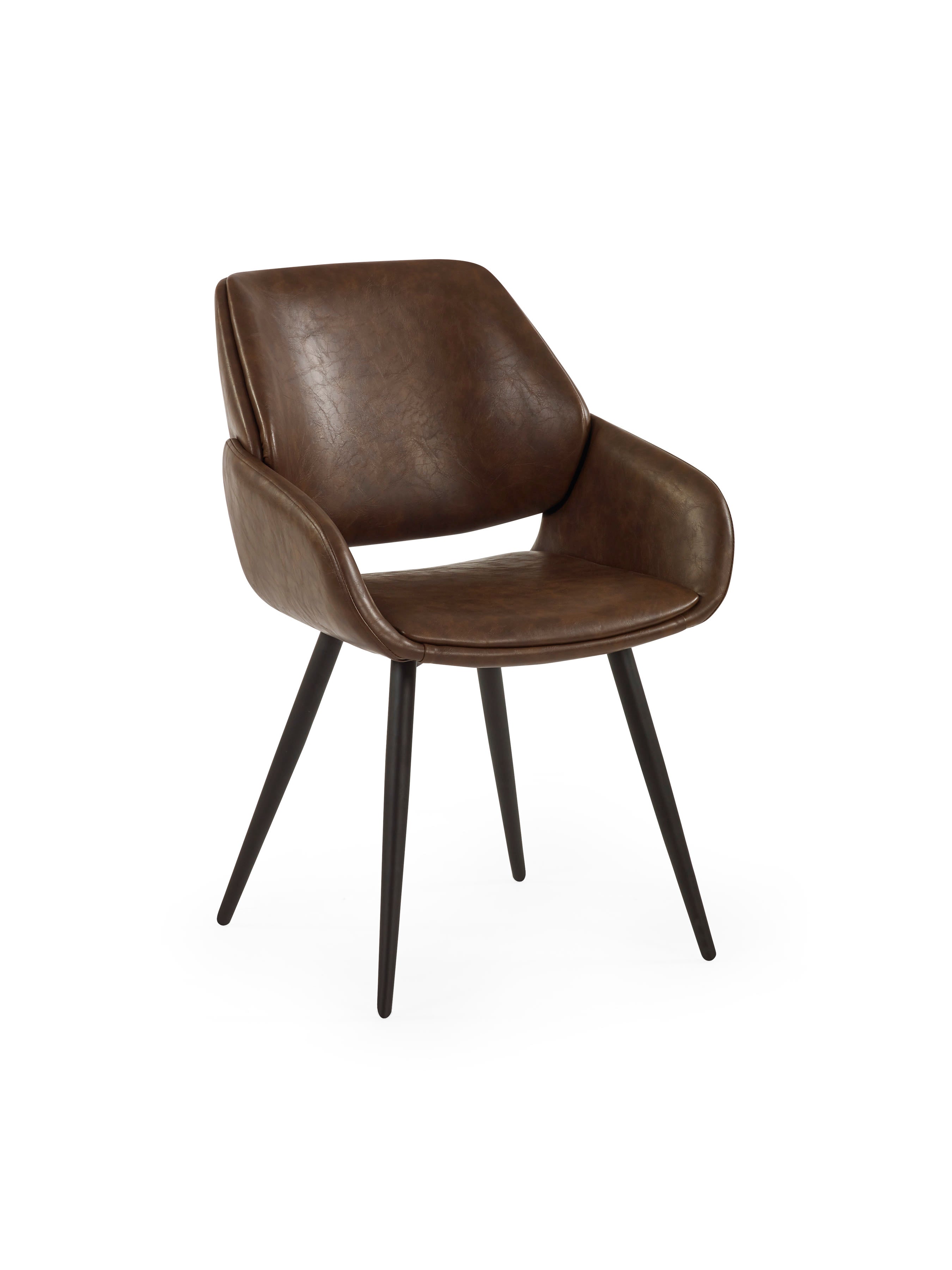 Parker Set of 2 Brown Faux Leather Upholstered Dining Chairs