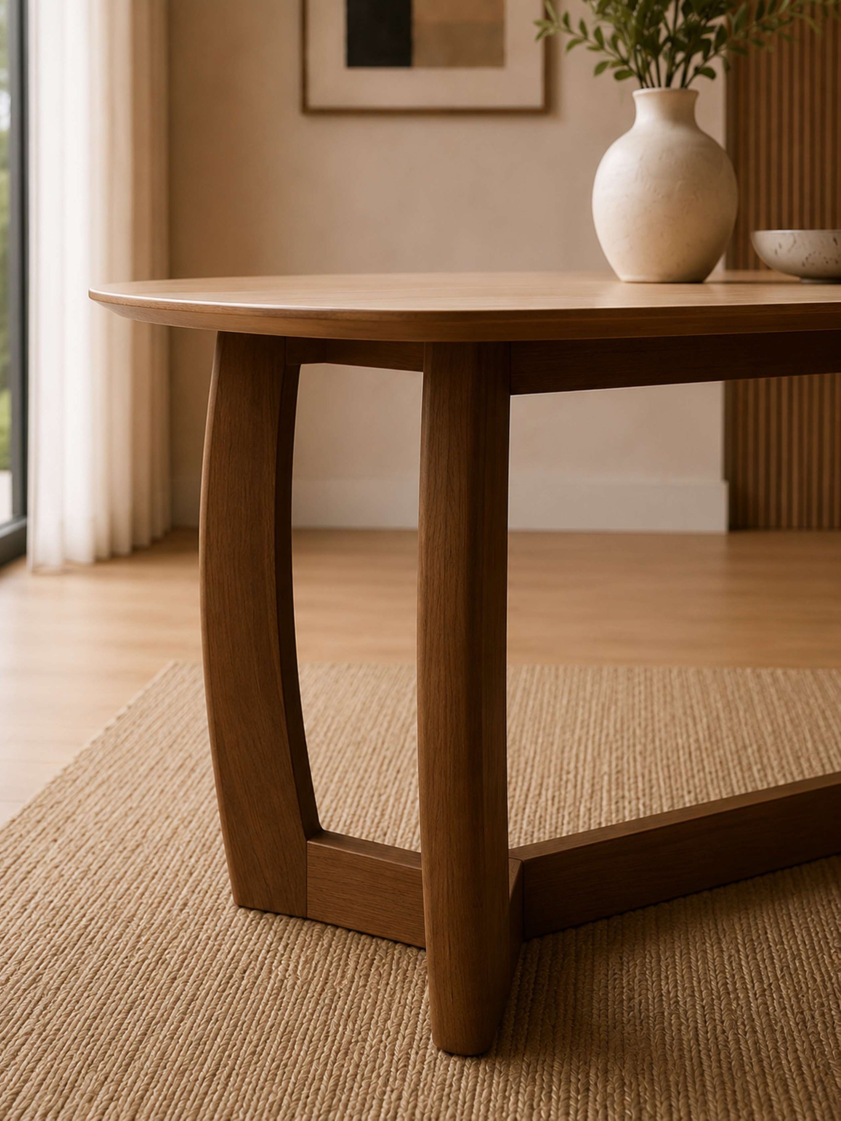 Portland Rectangular Dining Table – Walnut Effect/Natural Stone
