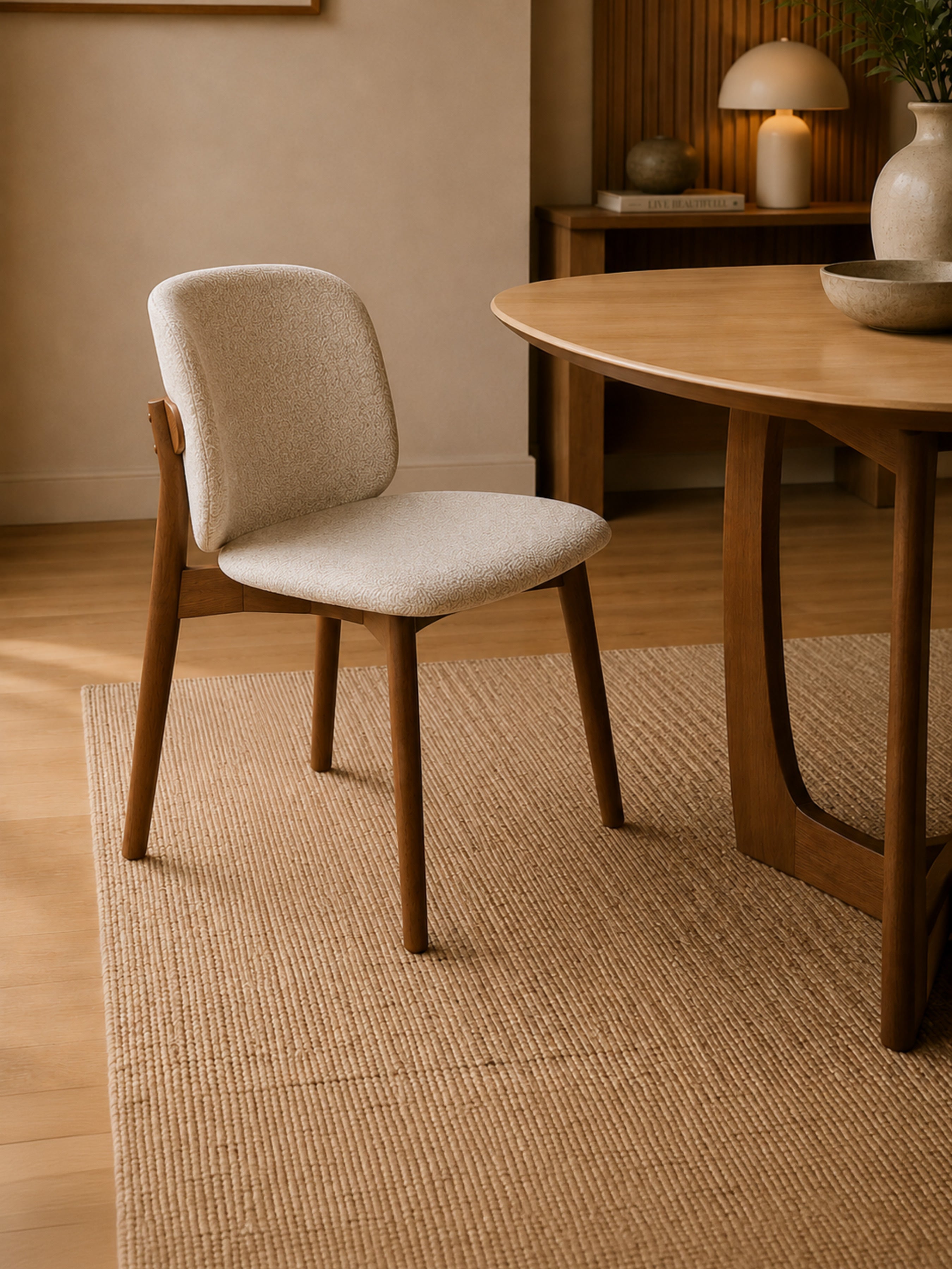 Portland Upholstered Dining Chair (Set of 2) – Cream Chenille