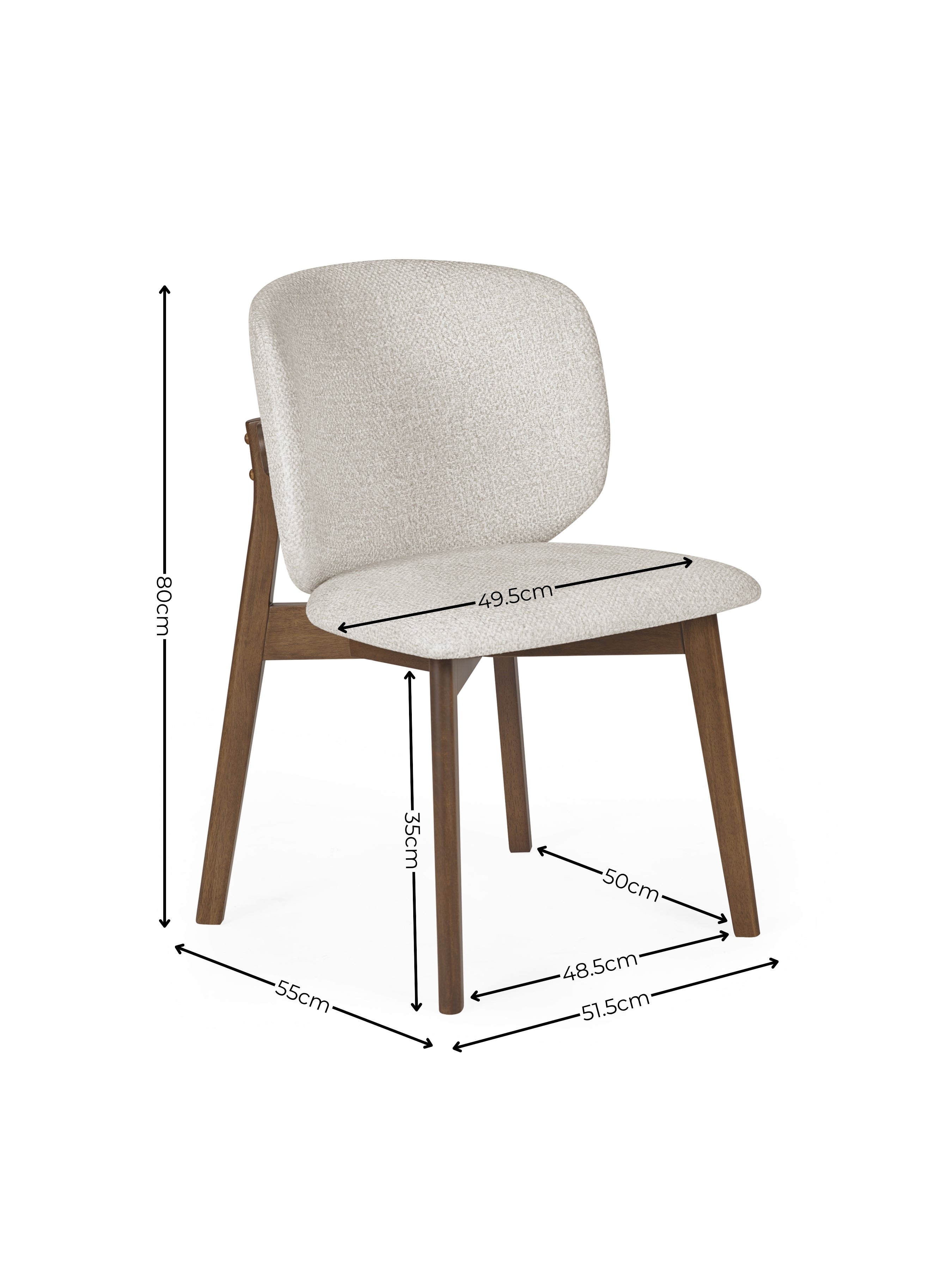 Portland Upholstered Dining Chair (Set of 2) – Cream Chenille