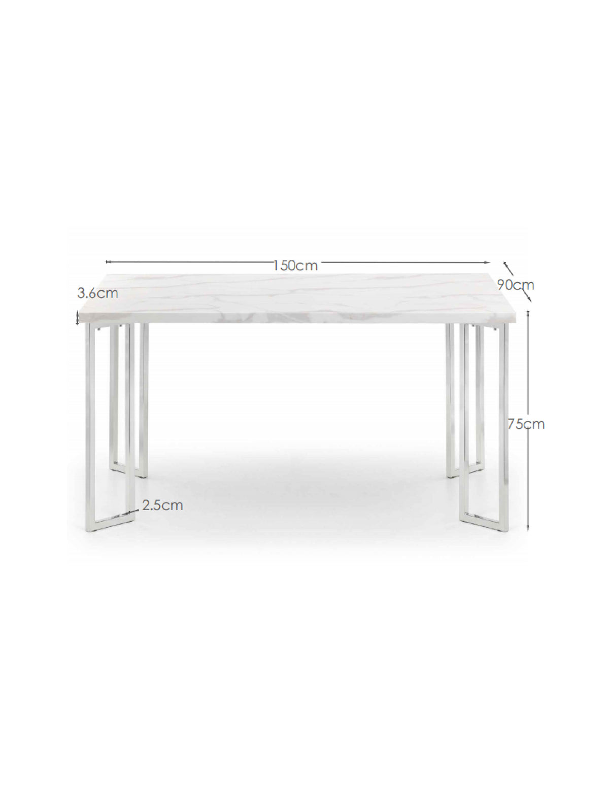 Positano Marble & Chrome Dining Table