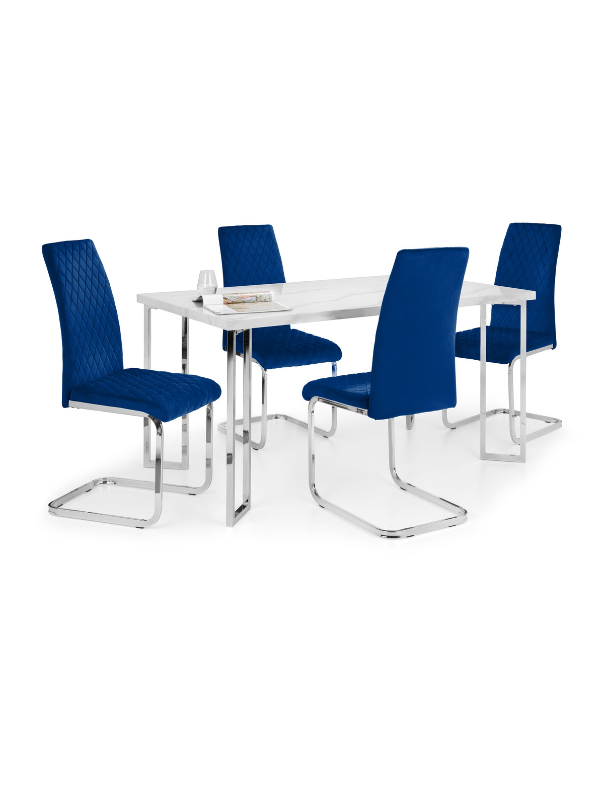 Positano Marble & Chrome Dining Table