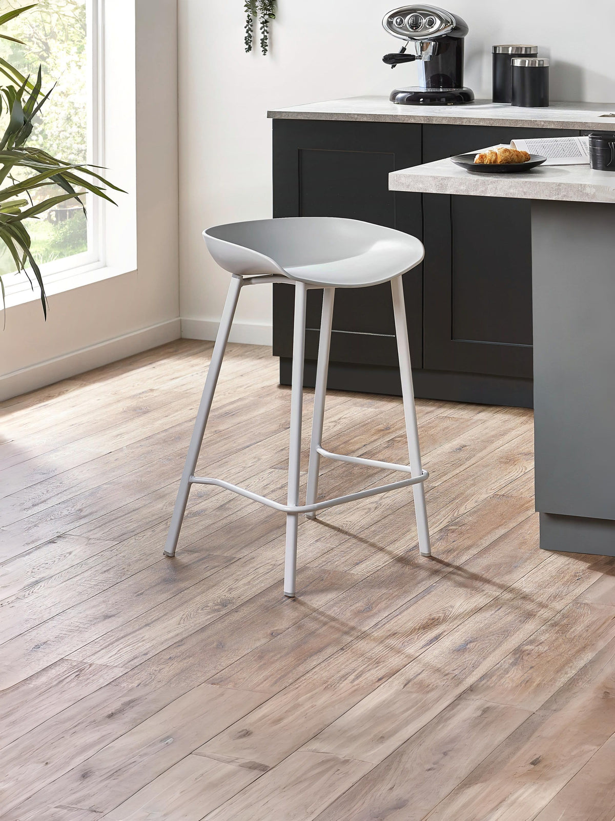 Renzo Bar Stool Grey (Set Of 2)