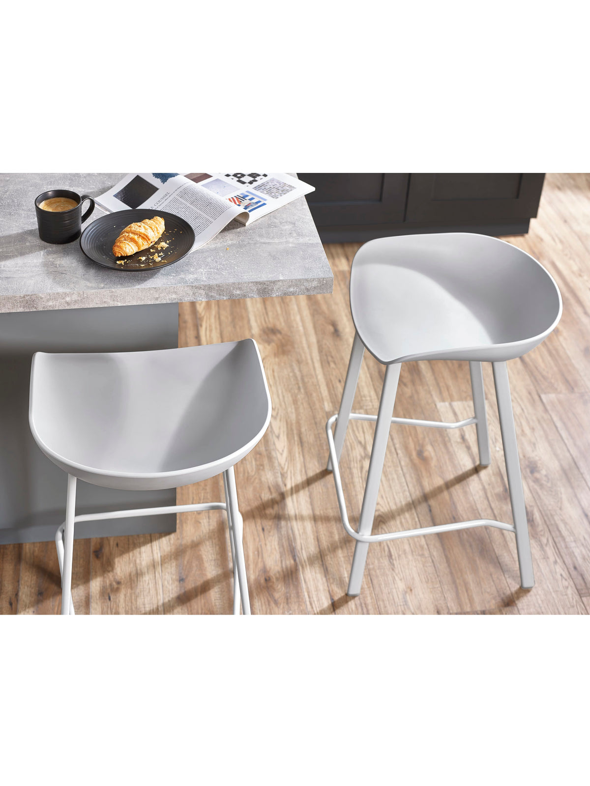 Renzo Bar Stool Grey (Set Of 2)