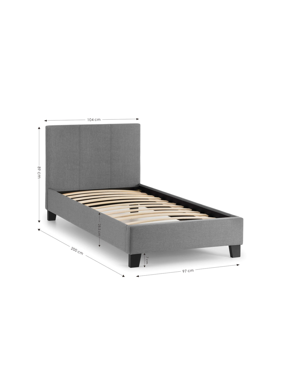 Rialto Light Grey Linen Bed - Grey Linen