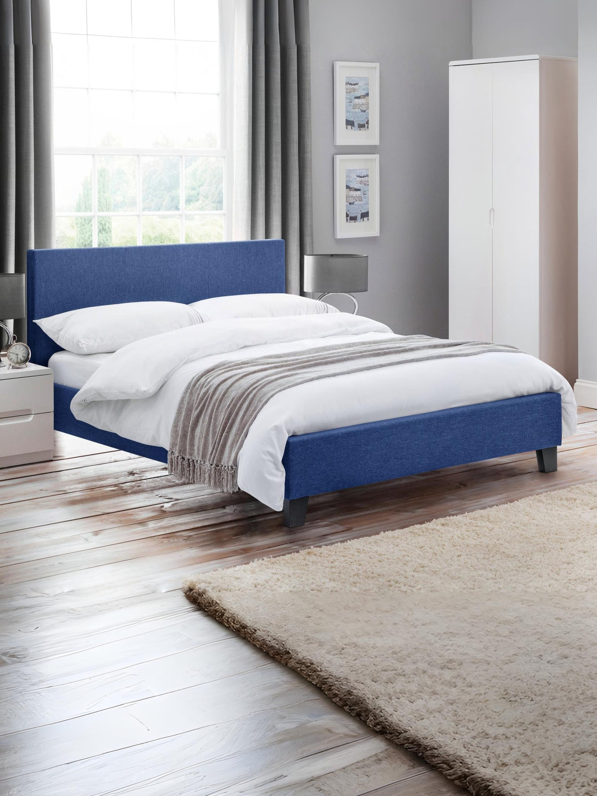 Rialto Linen Bed - Blue