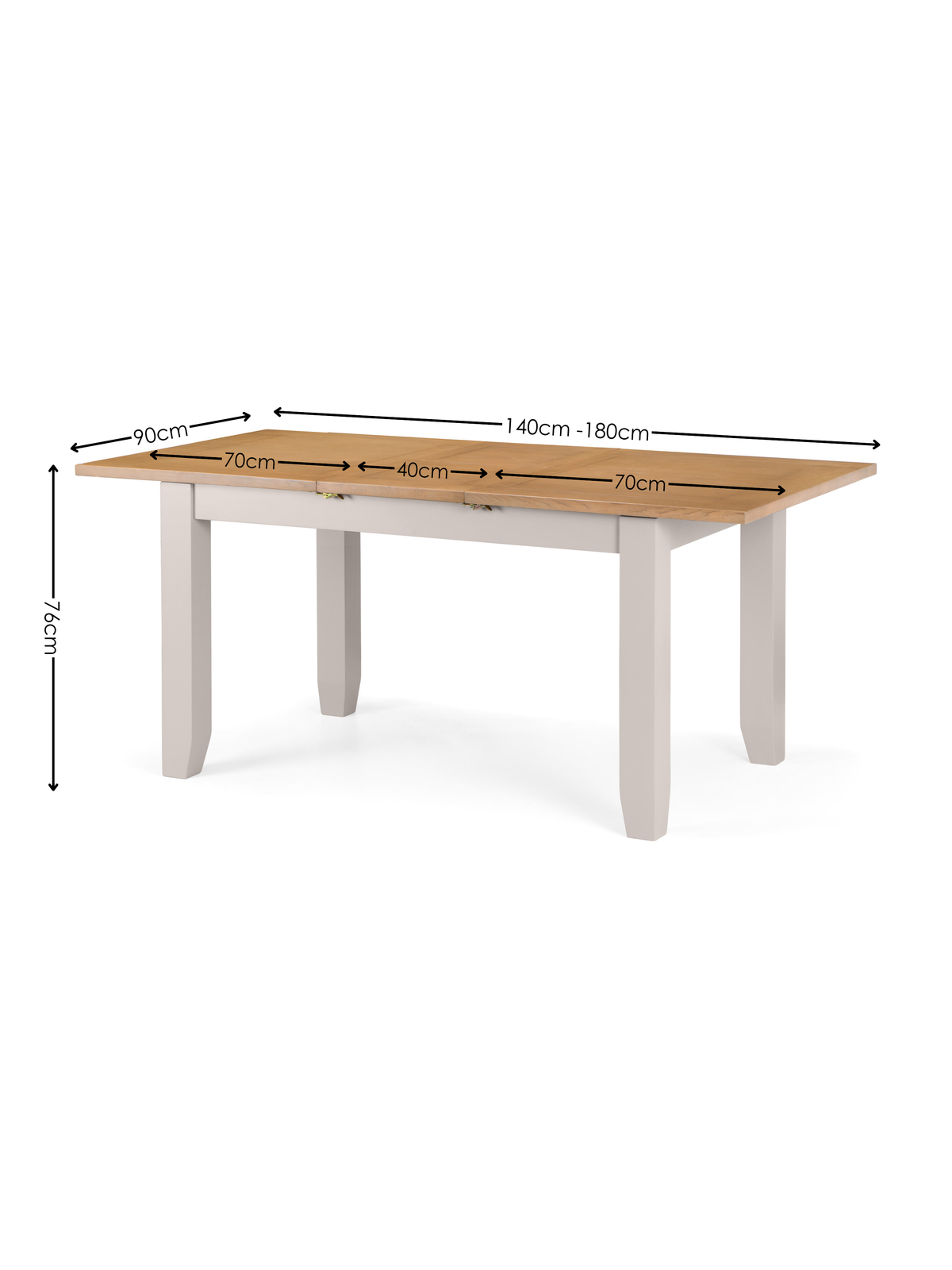 Richmond Extending Dining Table - Elephant Grey/Pale Oak
