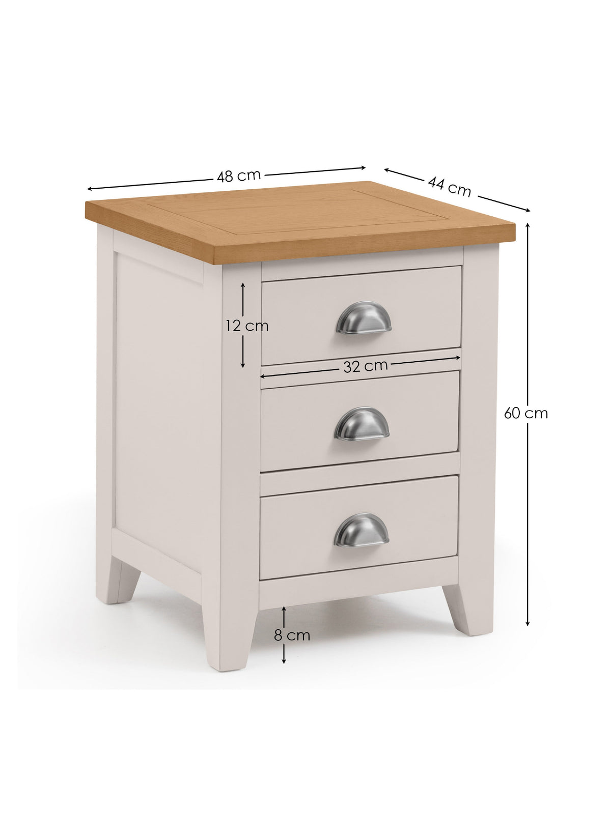 Richmond 3 Drawer Bedside