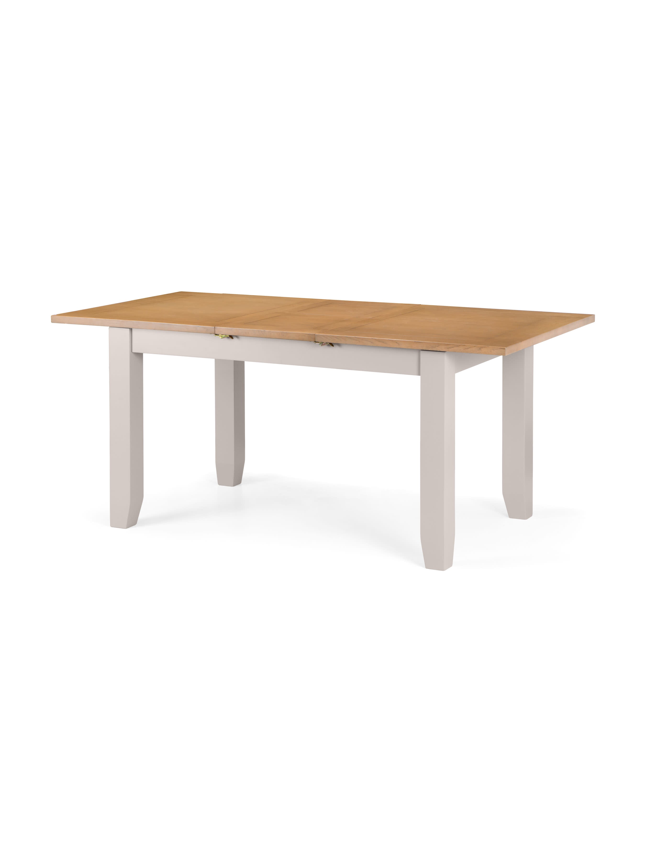 Richmond Two-Tone Oak Top Rectangular 140 to Extending Dining Table Set with 4 Light Grey Wooden Chairs – Elephant Grey and Euro Oak