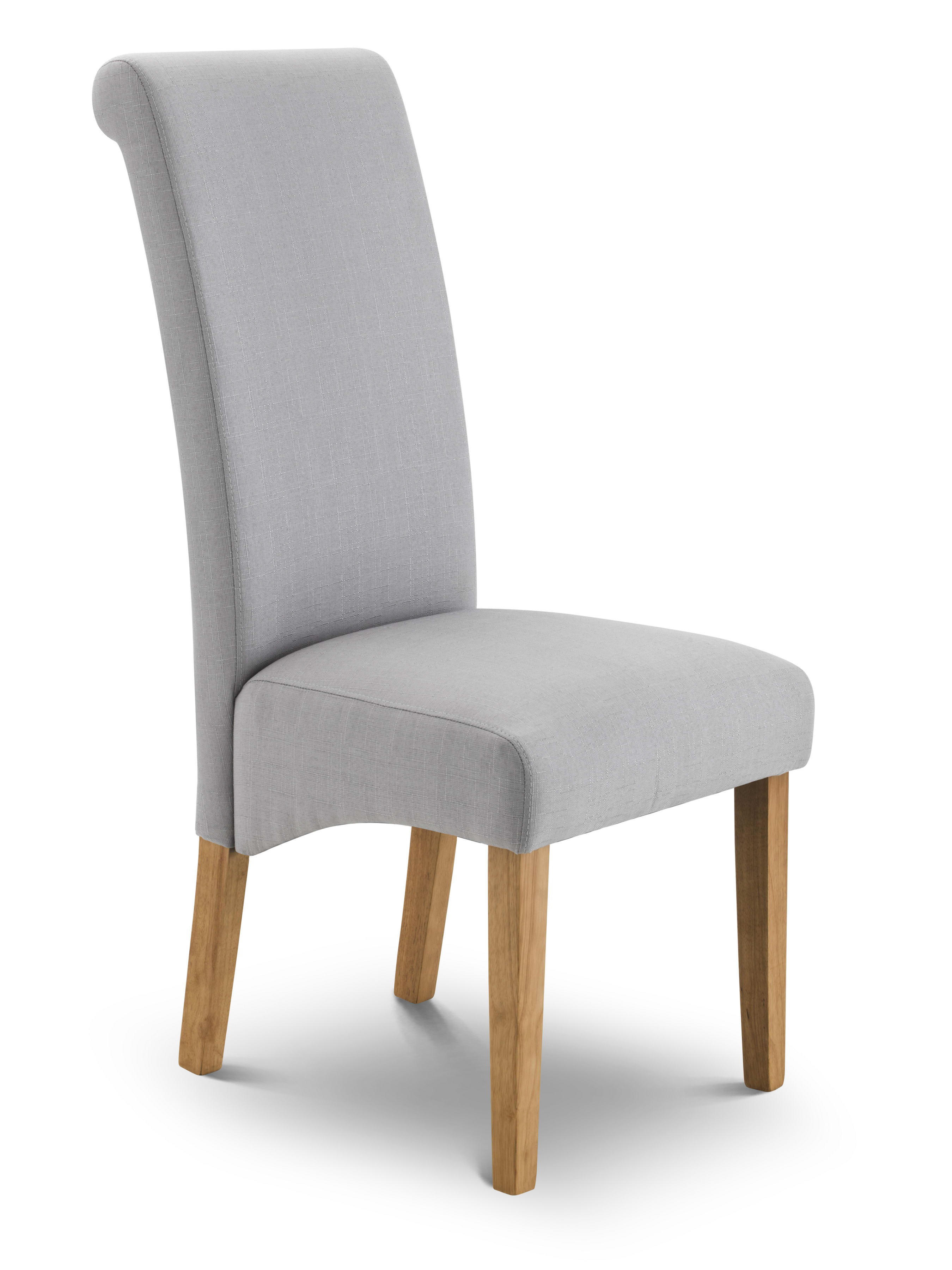 Set Of 4 Rio Scrollback Fabric Chairs – Shale Grey Linen