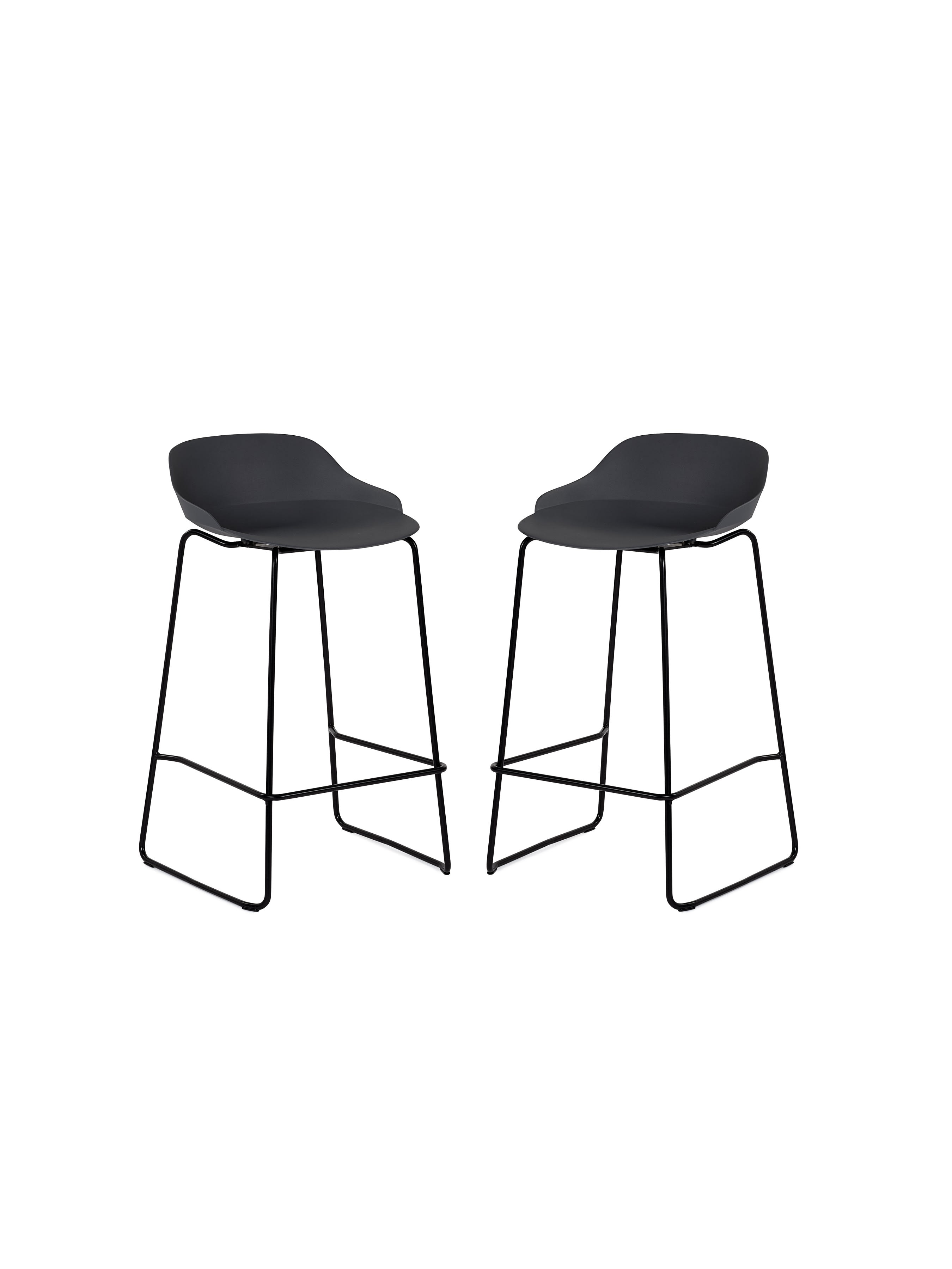 Set Of 2 Rocco Stools – Dark Grey