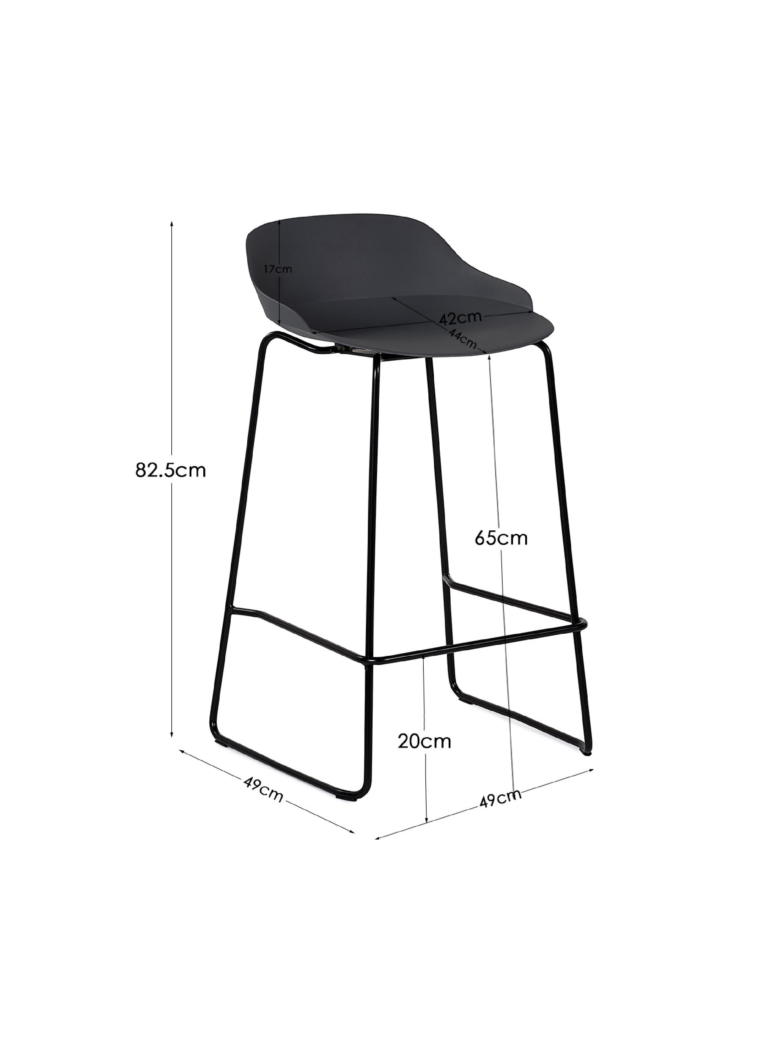 Set Of 2 Rocco Stools – Dark Grey