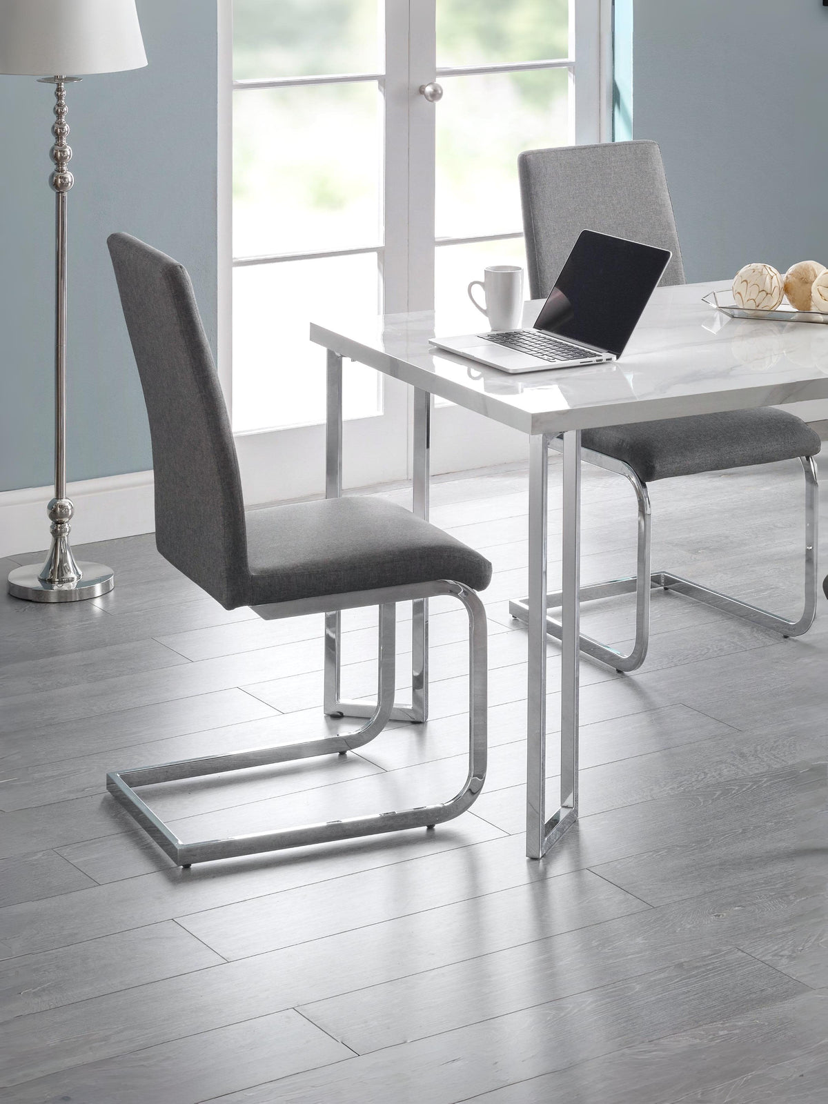 Roma Cantilever Dining Chairs Slate Grey (Set Of 2)