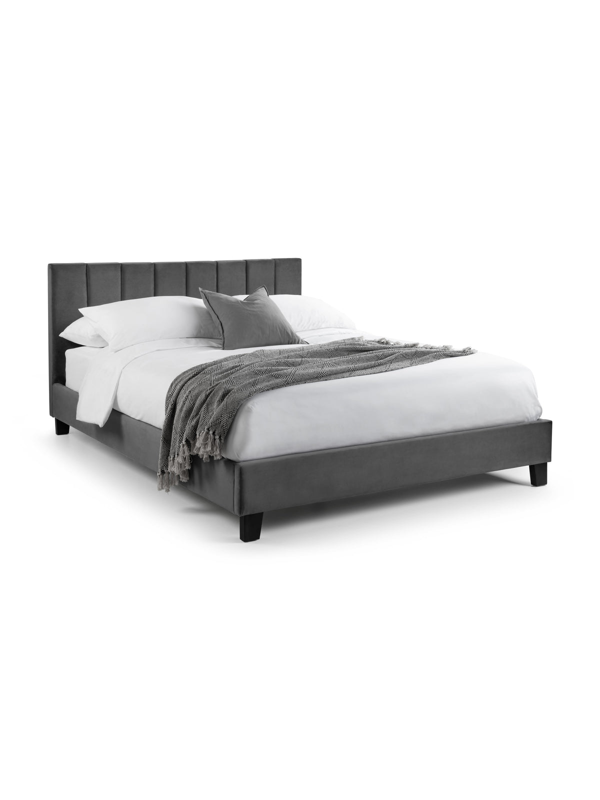 Rosa Velvet Bed - Grey