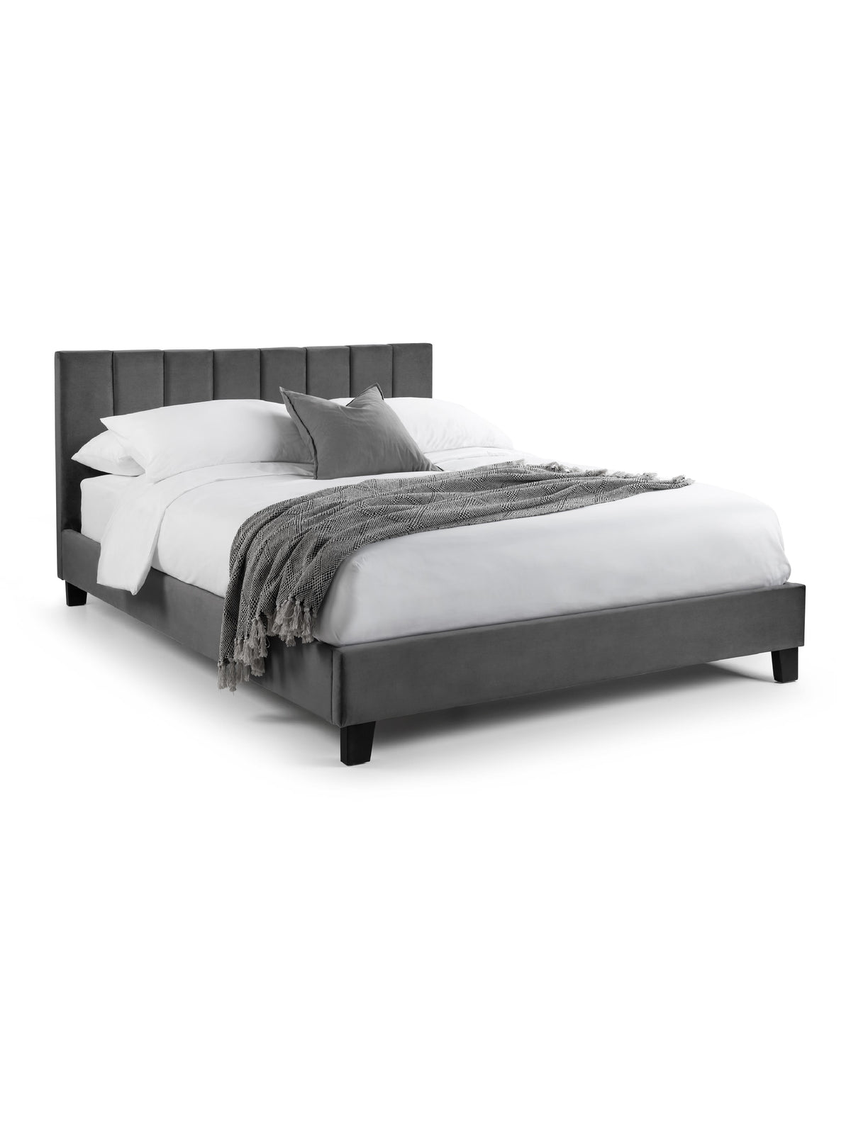 Rosa Velvet Bed - Grey